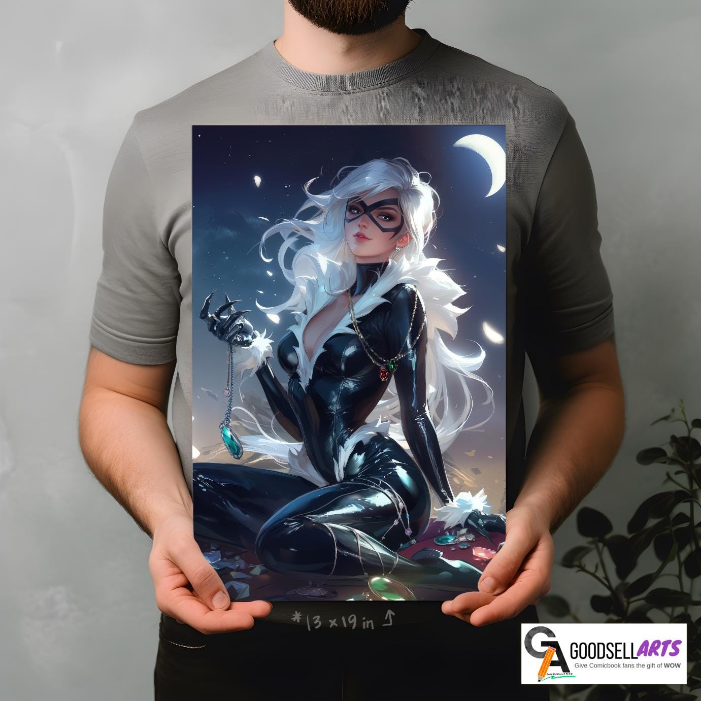 Black Cat Marvel Comics Wall Art Print, Felicia Hardy print, Superhero Poster, Marvel Spiderman Villain Art for Comic Book Fans & collectors