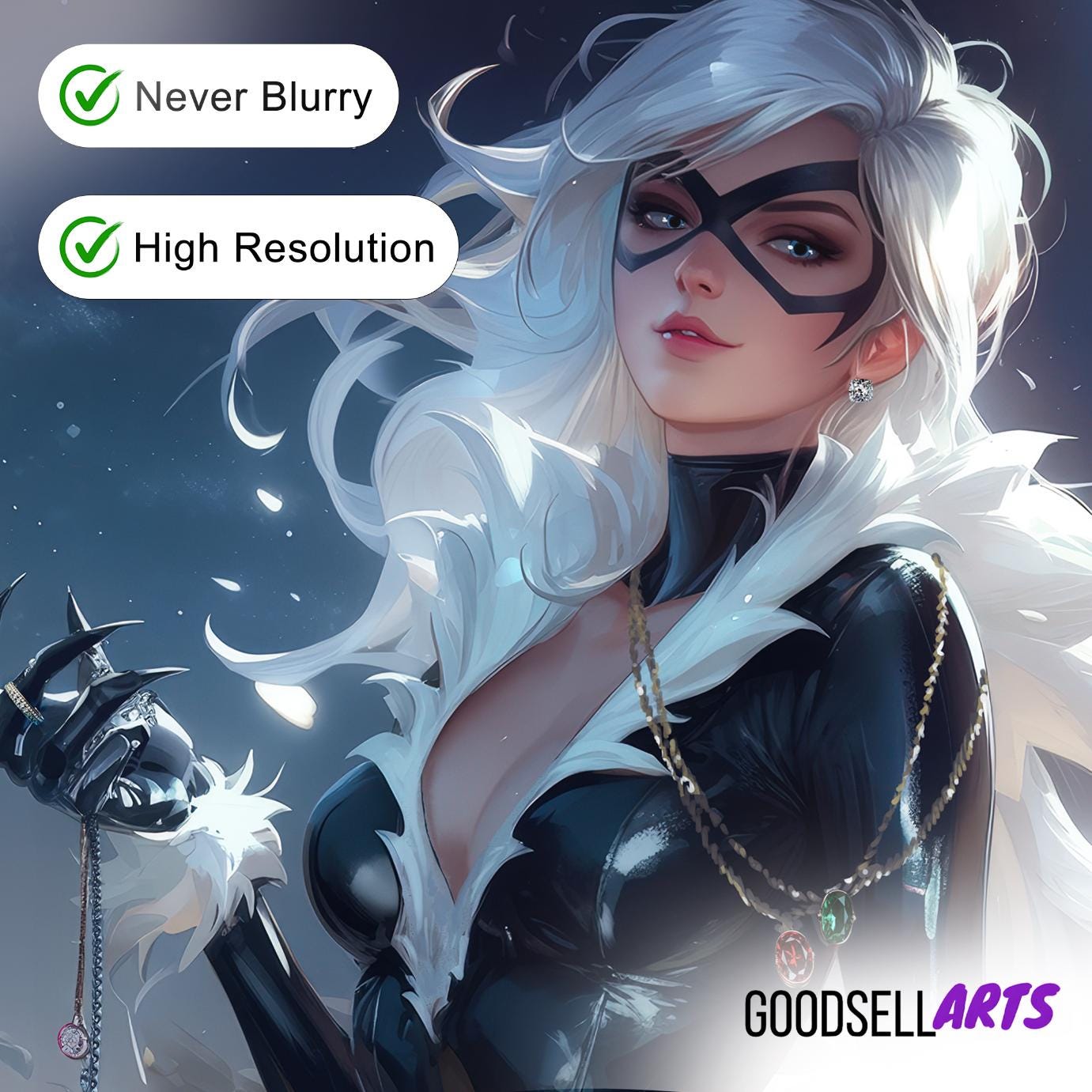 Black Cat Marvel Comics Wall Art Print, Felicia Hardy print, Superhero Poster, Marvel Spiderman Villain Art for Comic Book Fans & collectors