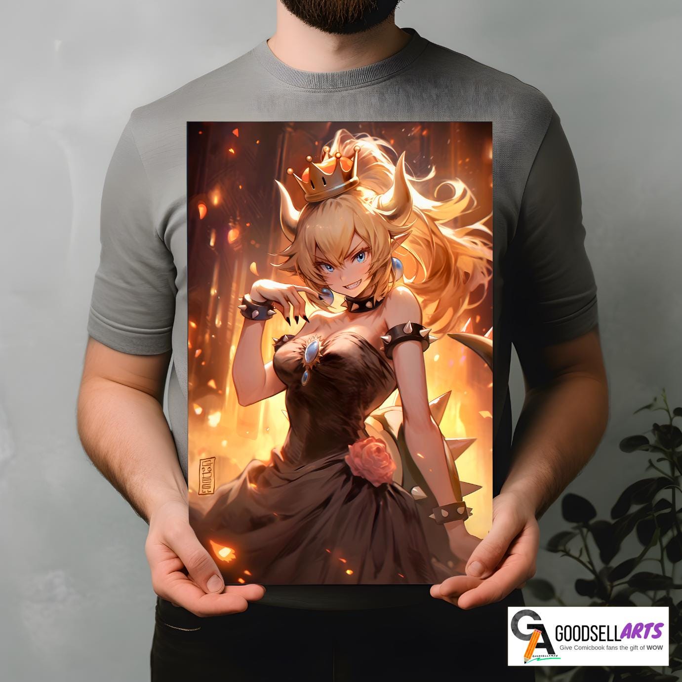 Bowsette Poster |  Princess Bowsette art | Nintendo art print | Video Game Wall Art | Gamer Gifts | Gifts for her | Mario Collectible