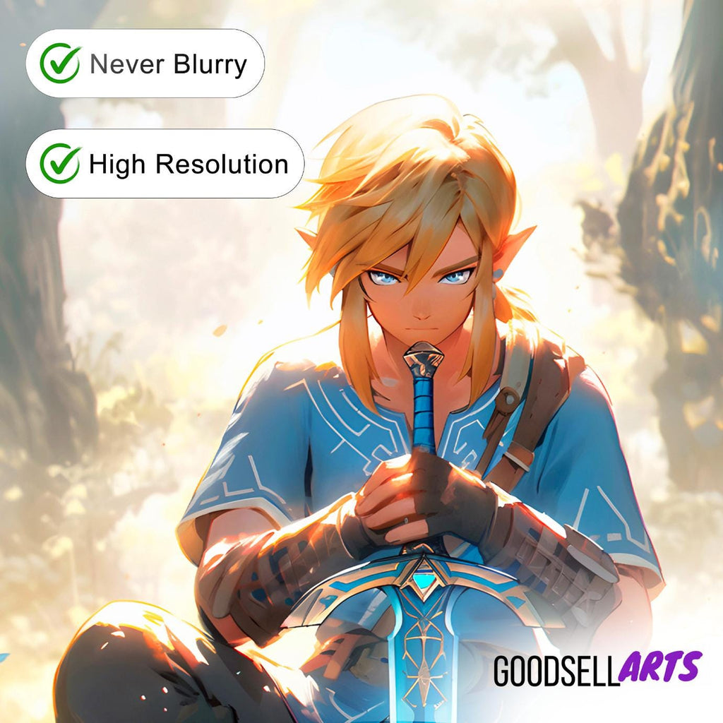 Link Poster, Legend of Zelda wall art print, Link art print, Gamer Gift for Nintendo fans, Game Room Decor, Breath of the Wild art print