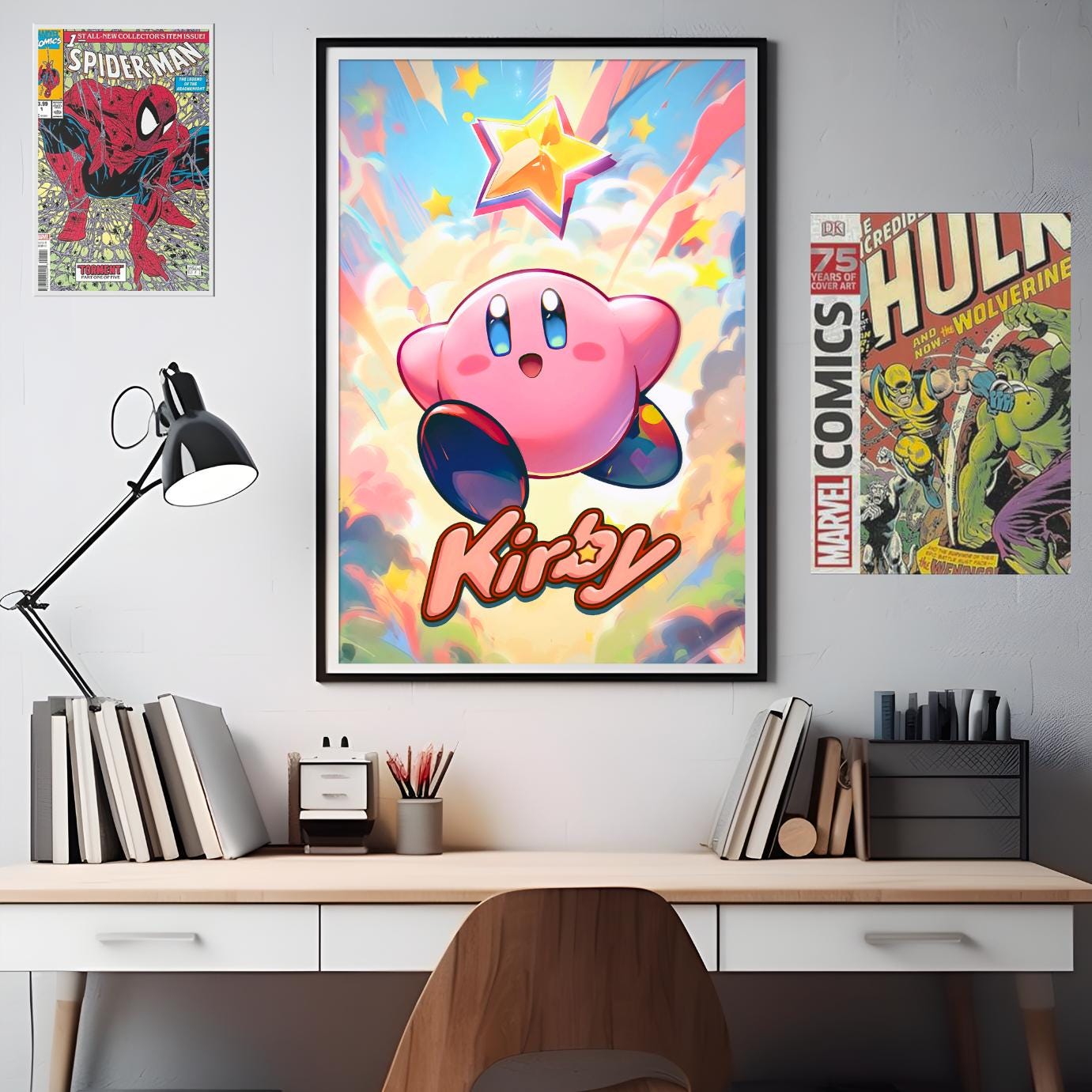 Kirby Poster, Nintendo Wall Art Print, Game Room Decor, Kirby Dream Land Video Game poster, Gamer gift for kids nintendo fans & collectors