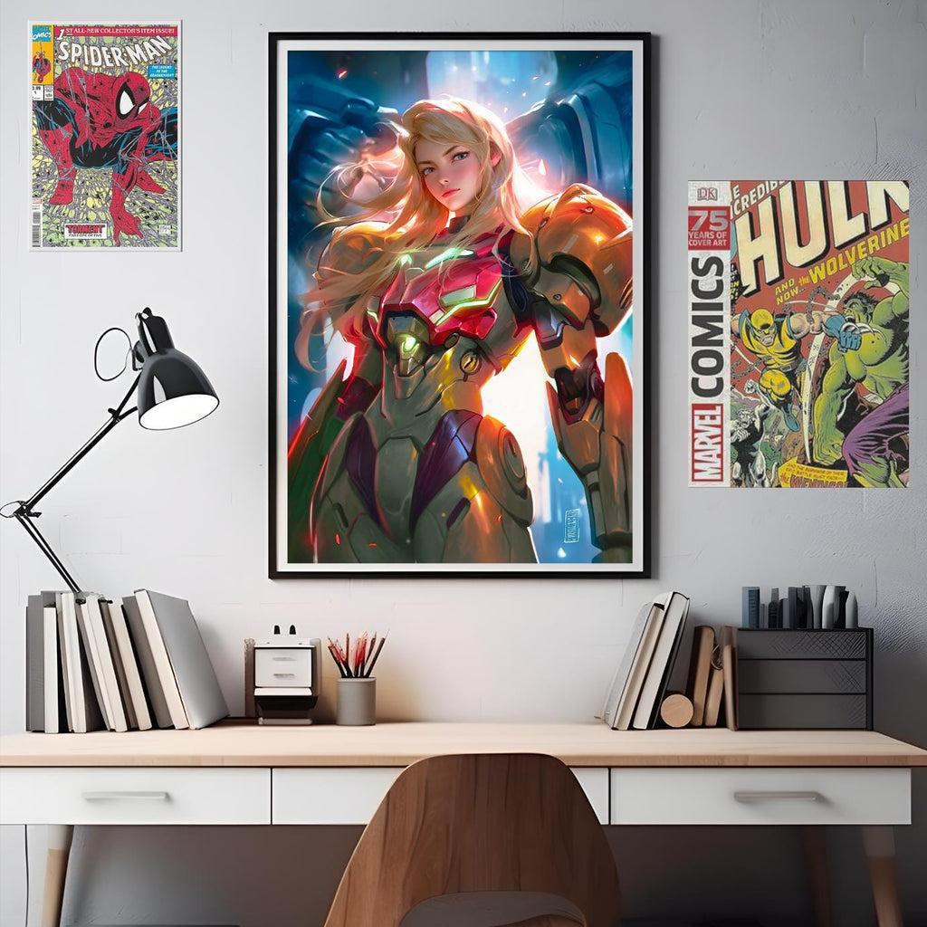 Samus Aran Metroid Poster, Nintendo Metroid Wall decor, Nintendo gamer gift, video game poster, game room decor, Samus wall Art print