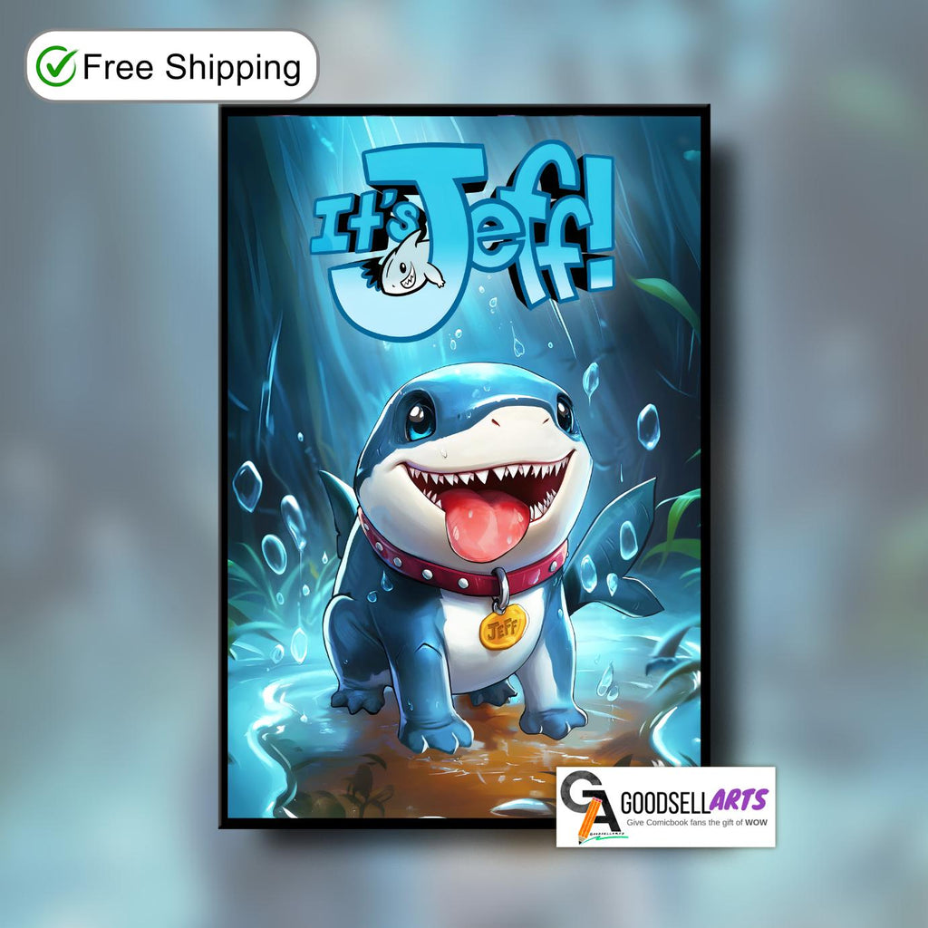 Jeff the Land Shark Poster, Marvel Rivals Wall Art Print, Superhero Animal Decor, Comic Book Gift for Marvel Fans, Avengers Jeff art print