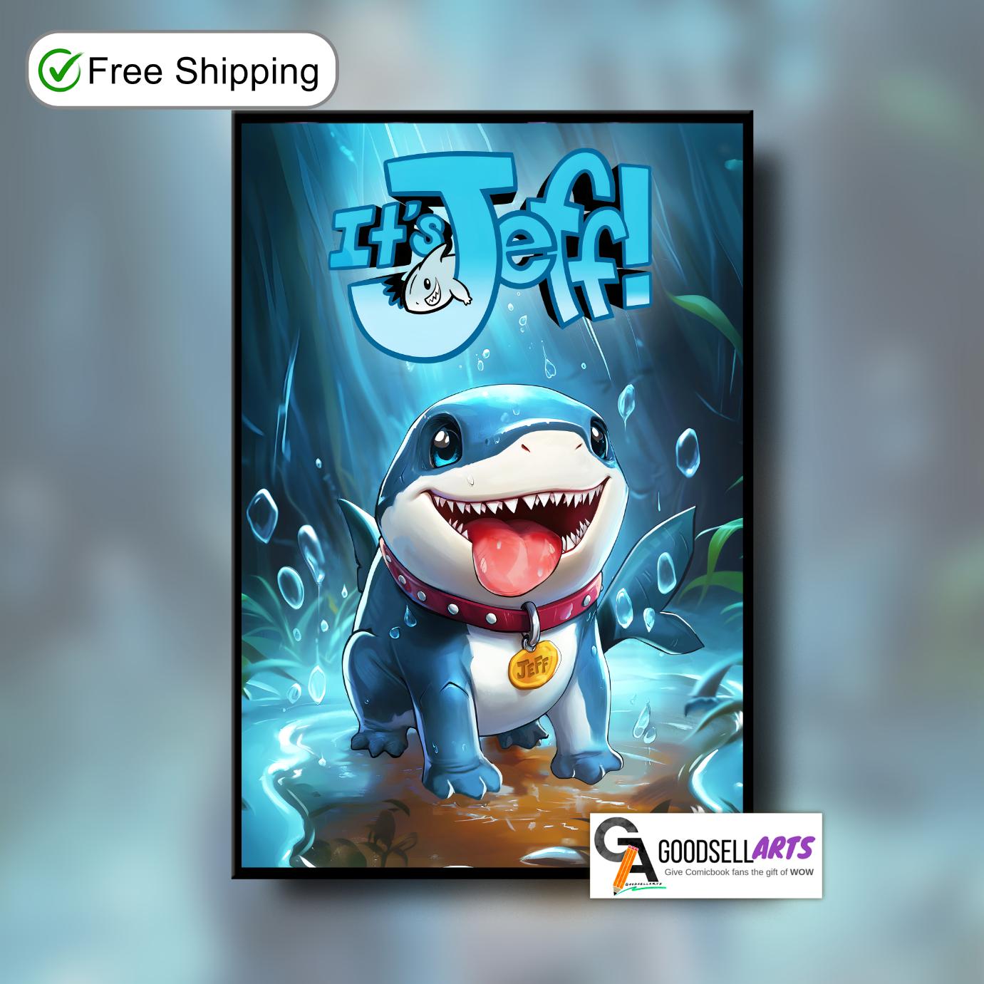 Jeff the Land Shark Poster, Marvel Rivals Wall Art Print, Superhero Animal Decor, Comic Book Gift for Marvel Fans, Avengers Jeff art print