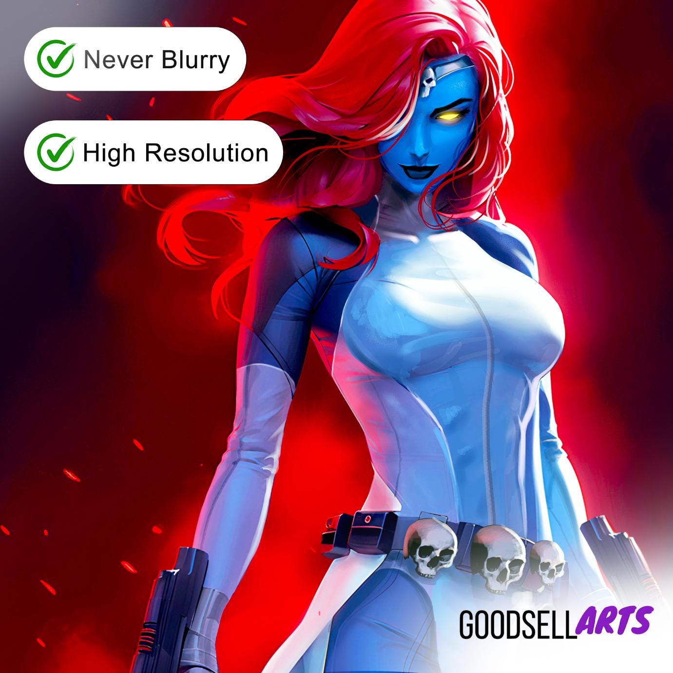 Mystique X-men Poster | X-Men print | Raven Darkholme | Mystique Wall Art  | Marvel X-men Gift