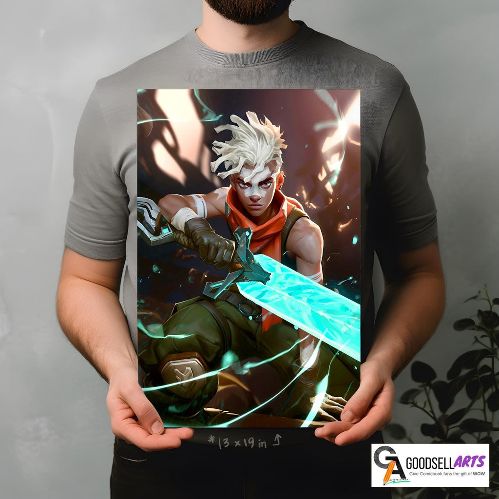 Ekko Arcane Poster Print, League of Legends art, Video Game Poster LoL Anime Art, Ekko Champion, Game room decor, Ekko fan gift