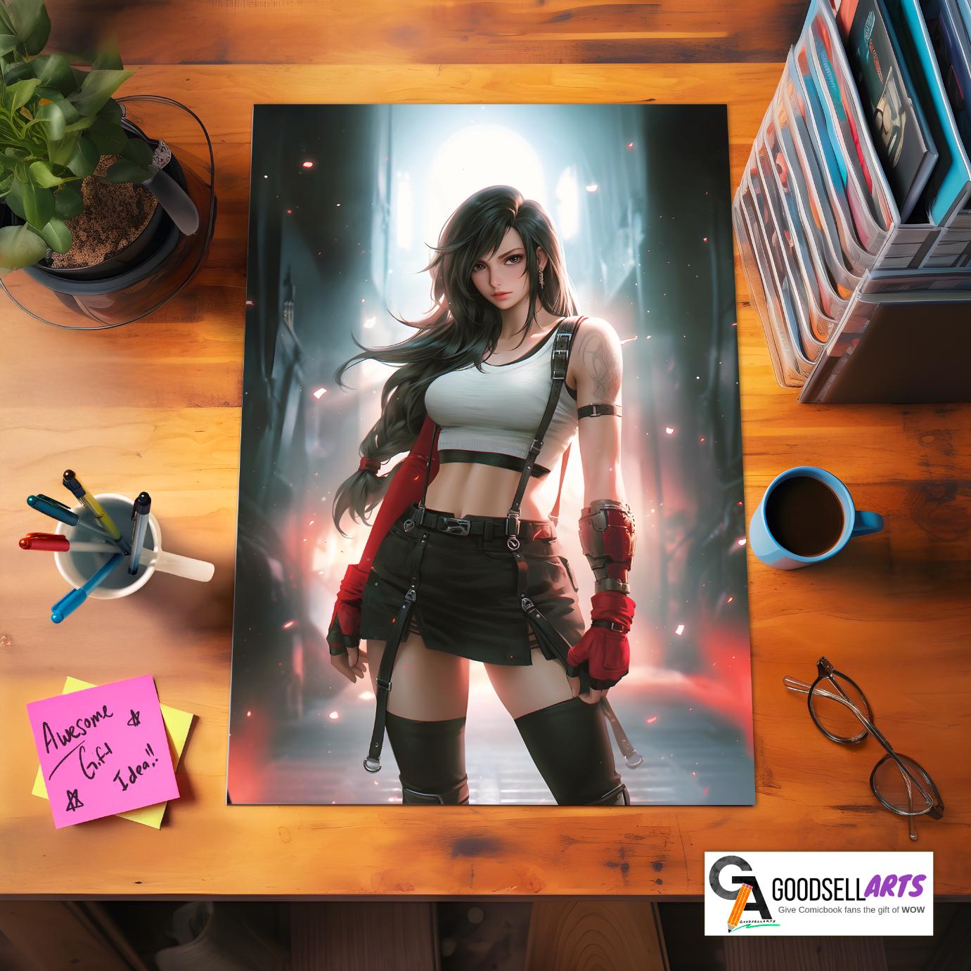 Tifa Final Fantasy 7 Poster Print, FF7 Game Decor, Tifa Lockhart art, Gamer Gift Game Room Decor, Tifa Fan Gift,