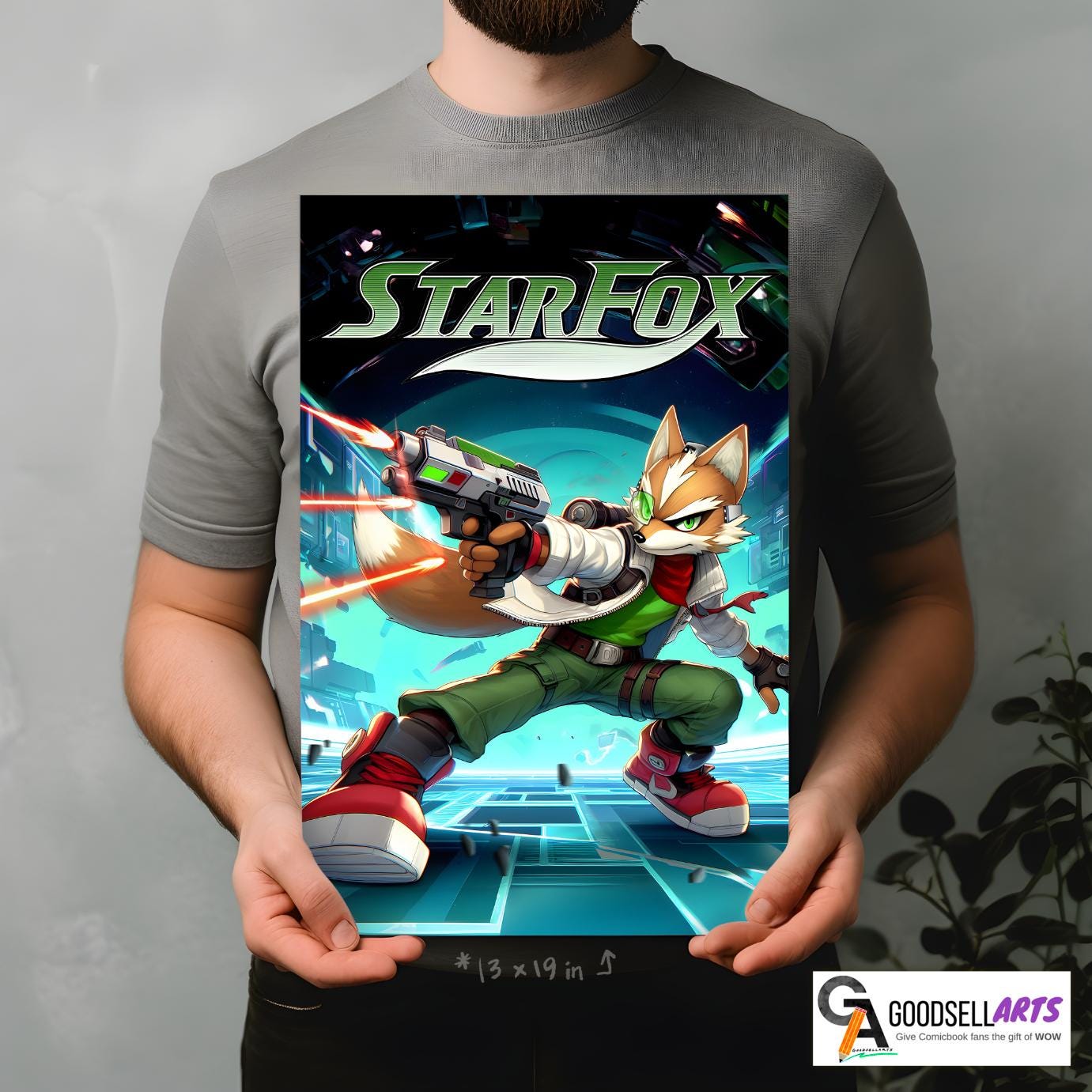 Star Fox Poster | Fox McCloud Poster | Gamer Gifts | Game room decor | Star Fox wall art | Video Game art | Nintendo gift Smash brothers art