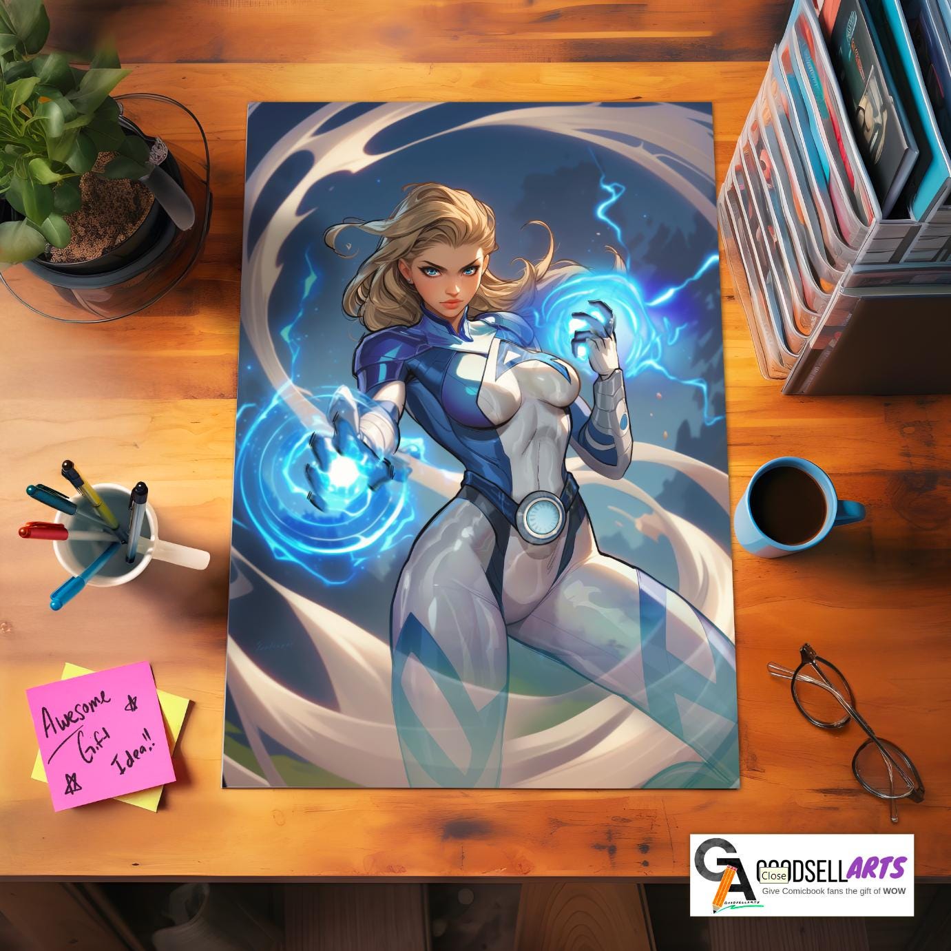 Invisible Woman Poster, Marvel Rivals art print, Sue Storm art print,  Fantastic Four First steps | Game room decor | Video game poster