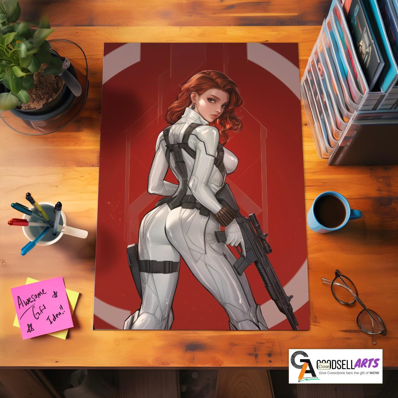 Black Widow Poster | Marvel Rivals Poster | Natasha Romanoff | Black Widow art print | Avengers poster | Game room decor | White widow