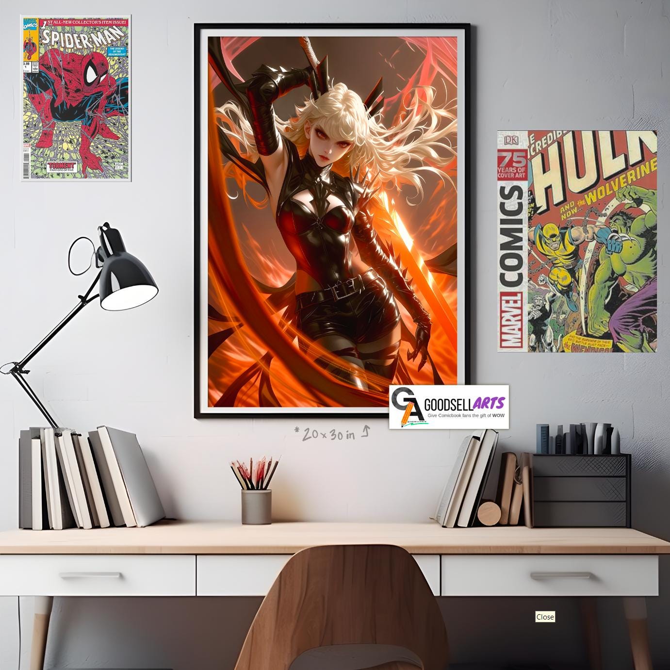 Magik Marvel Rivals Poster print, Magik X-Men wall art, Comic book decor, Superhero wall art, Ilyana Rasputin, Marvel gift for X-men fans
