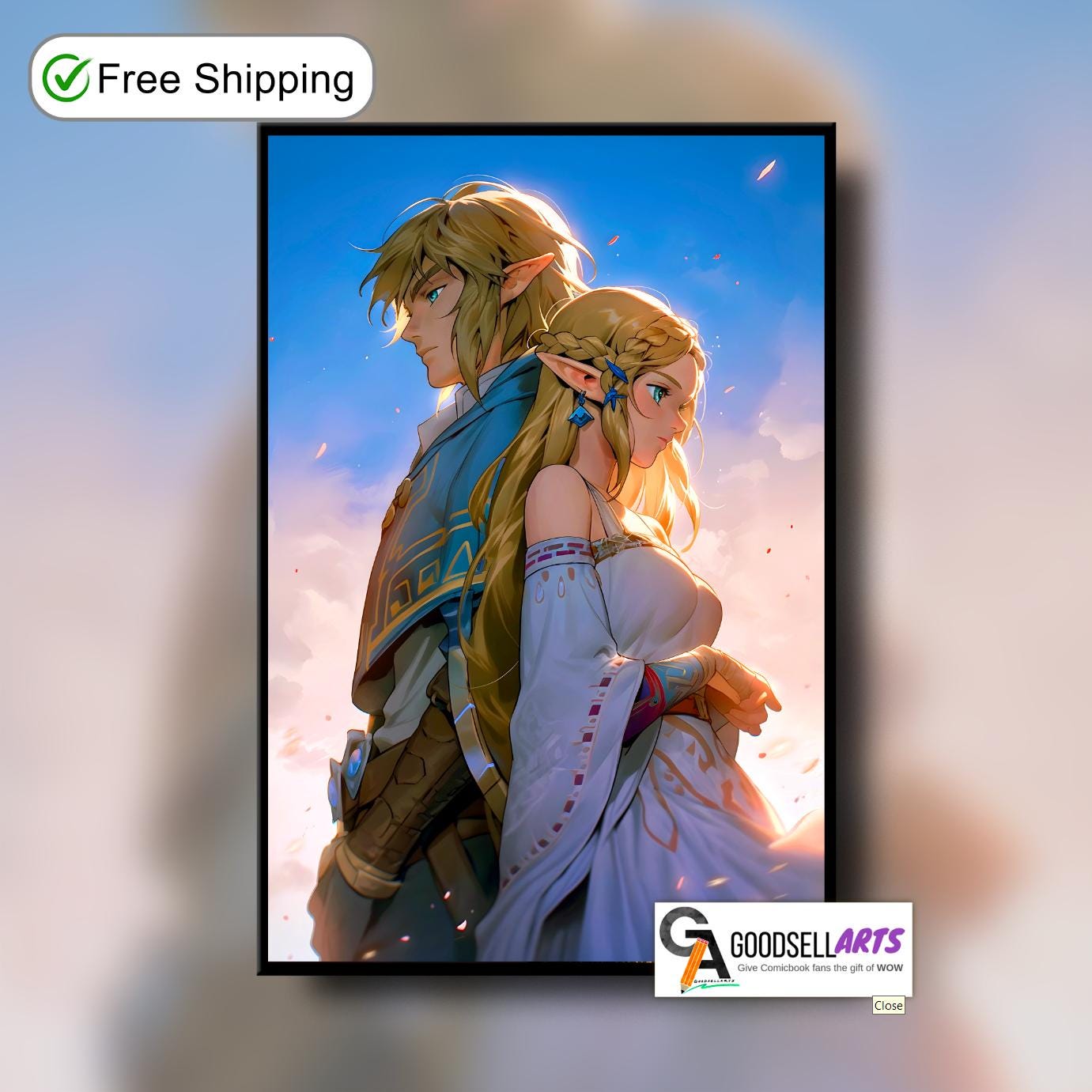 Link and Zelda Poster | Zelda wall art | Legend of Zelda art print | Breath of the Wild | Tears of the Kingdom | Nintendo Zelda Fan Gift