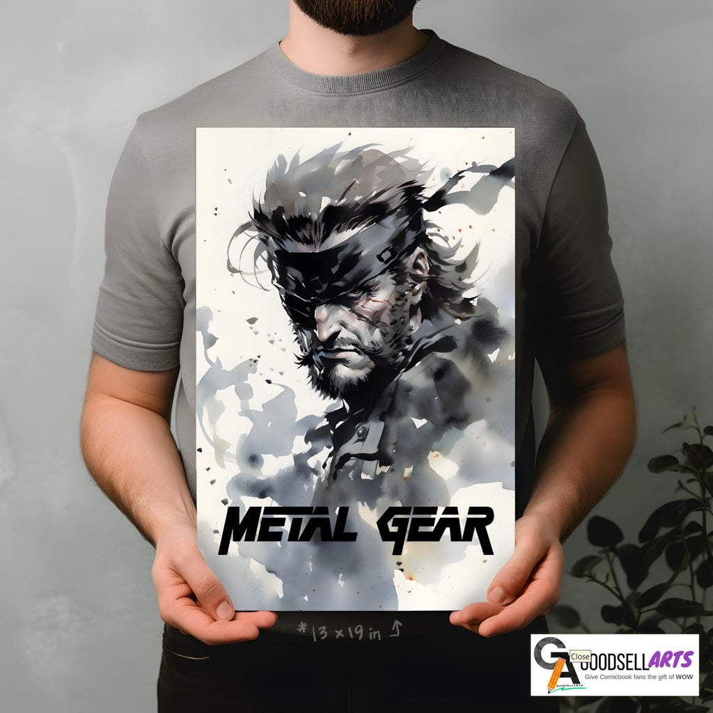 Metal Gear Poster, Solid Snake Art Print, Metal Gear Solid Wall Art, Big Boss Game Room Decor, Playstation Gamer gift, Snake Eater fan Art