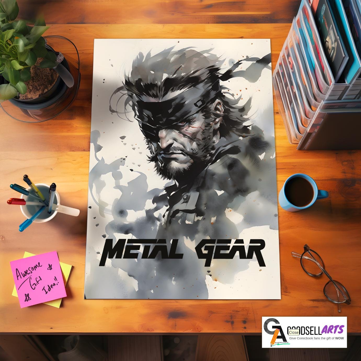 Metal Gear Poster, Solid Snake Art Print, Metal Gear Solid Wall Art, Big Boss Game Room Decor, Playstation Gamer gift, Snake Eater fan Art