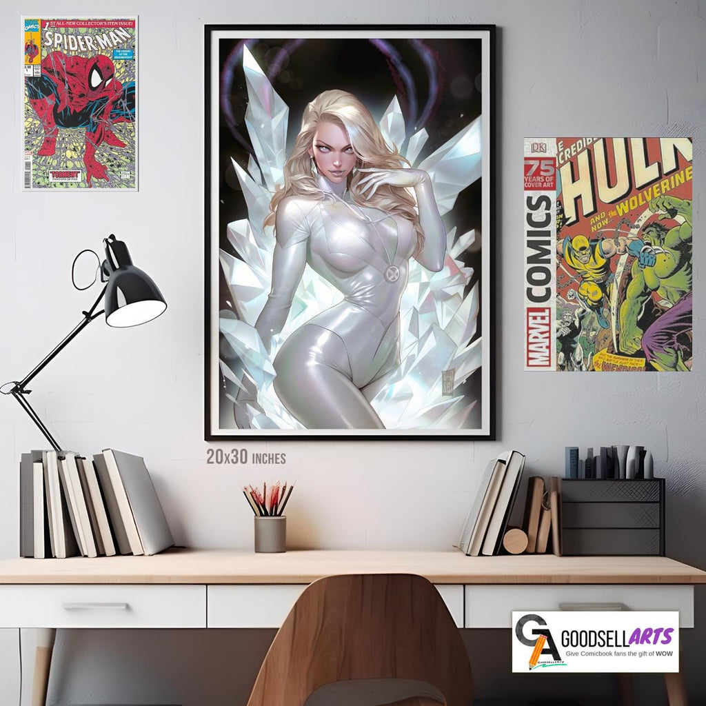 Emma Frost Poster, Marvel Rivals Poster, X-Men art print White Queen wall art | Video Game room decor, Gift for X-men fans, Female Superhero