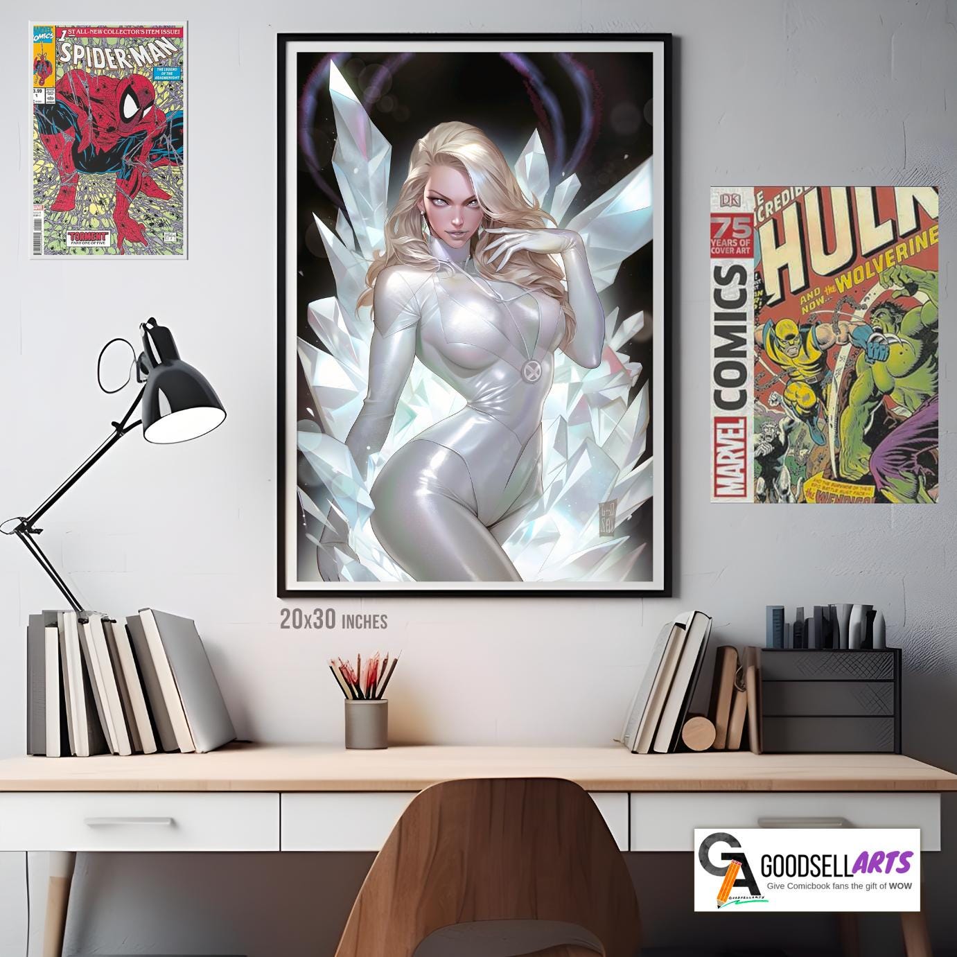 Emma Frost Poster, Marvel Rivals Poster, X-Men art print White Queen wall art | Video Game room decor, Gift for X-men fans, Female Superhero