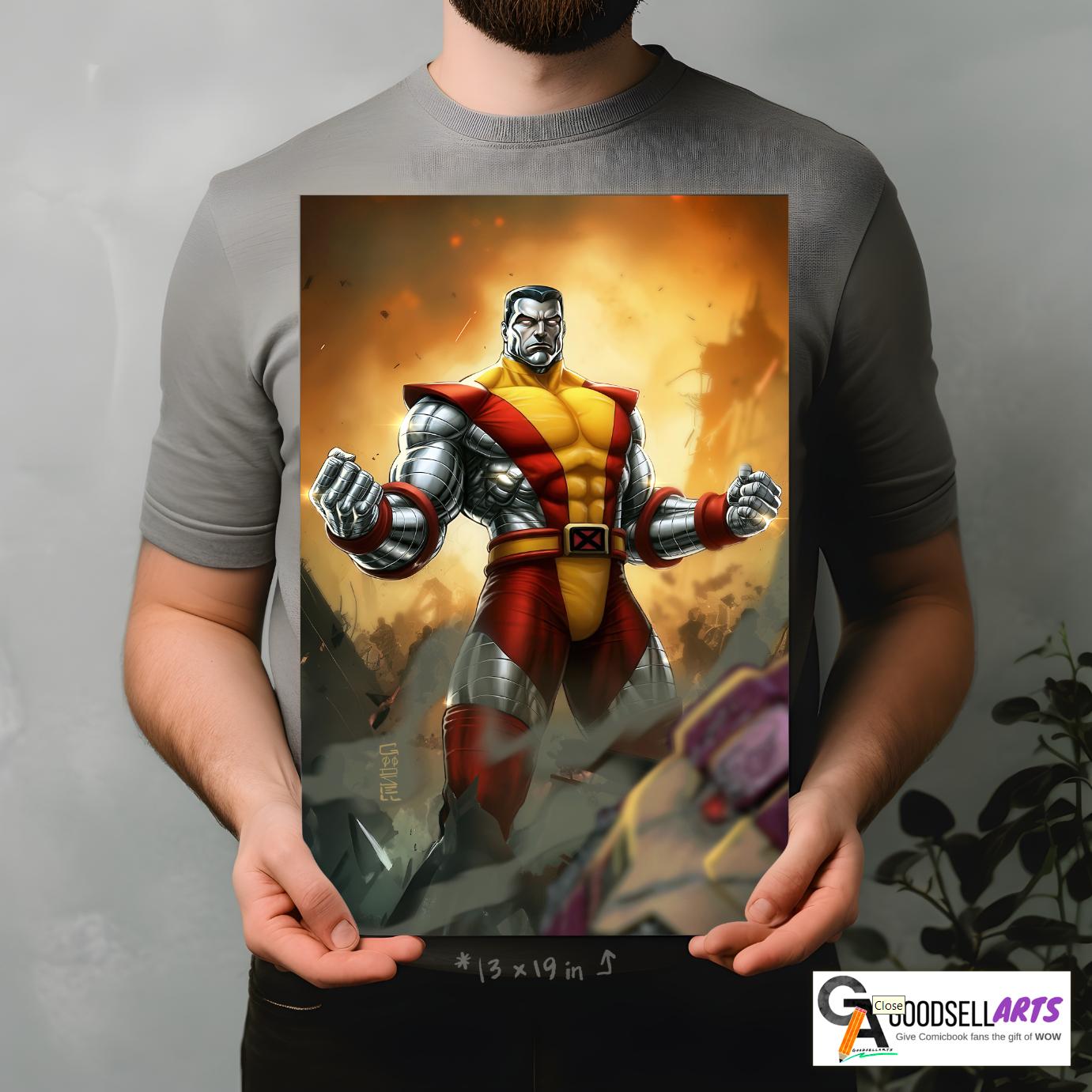 Colossus X-men Poster, Marvel wall art print, Comic book art, Colossus X-men Gift, Peter Rasputin, Marvel game room decor, Classic X-men