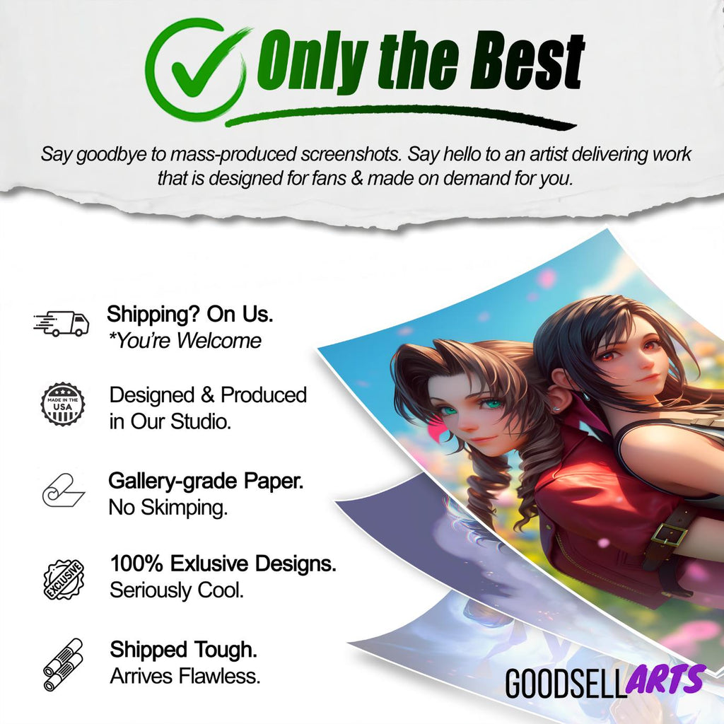 Aerith and Tifa Poster Print | Final Fantasy Rebirth poster | FF Remake | Game Room Decor | Tifa Lockhart | Aerith Gainsborough | FF7 gift