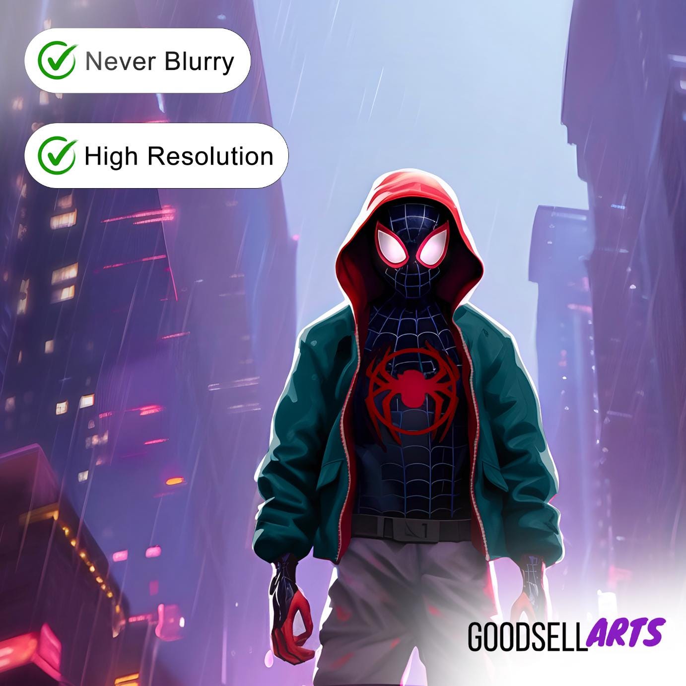 Miles Morales Poster Print, Spiderverse Poster, Spider-Man Art Print, Miles Morales gift, Marvel Spiderman wall art, Gamer room decor