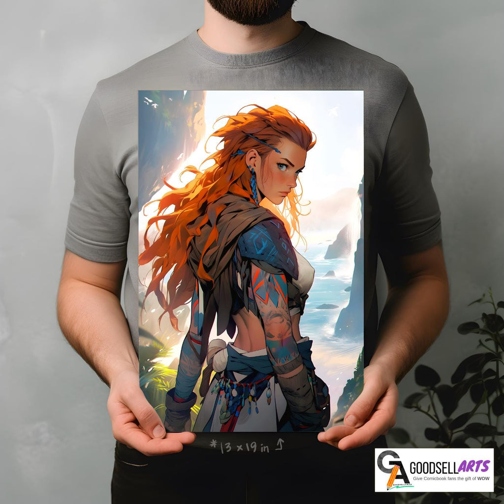 Aloy Poster | Horizon Zero Dawn Poster | Gaming Decor | Forbidden West Poster | Video game poster | Gaming gift | Aloy art print