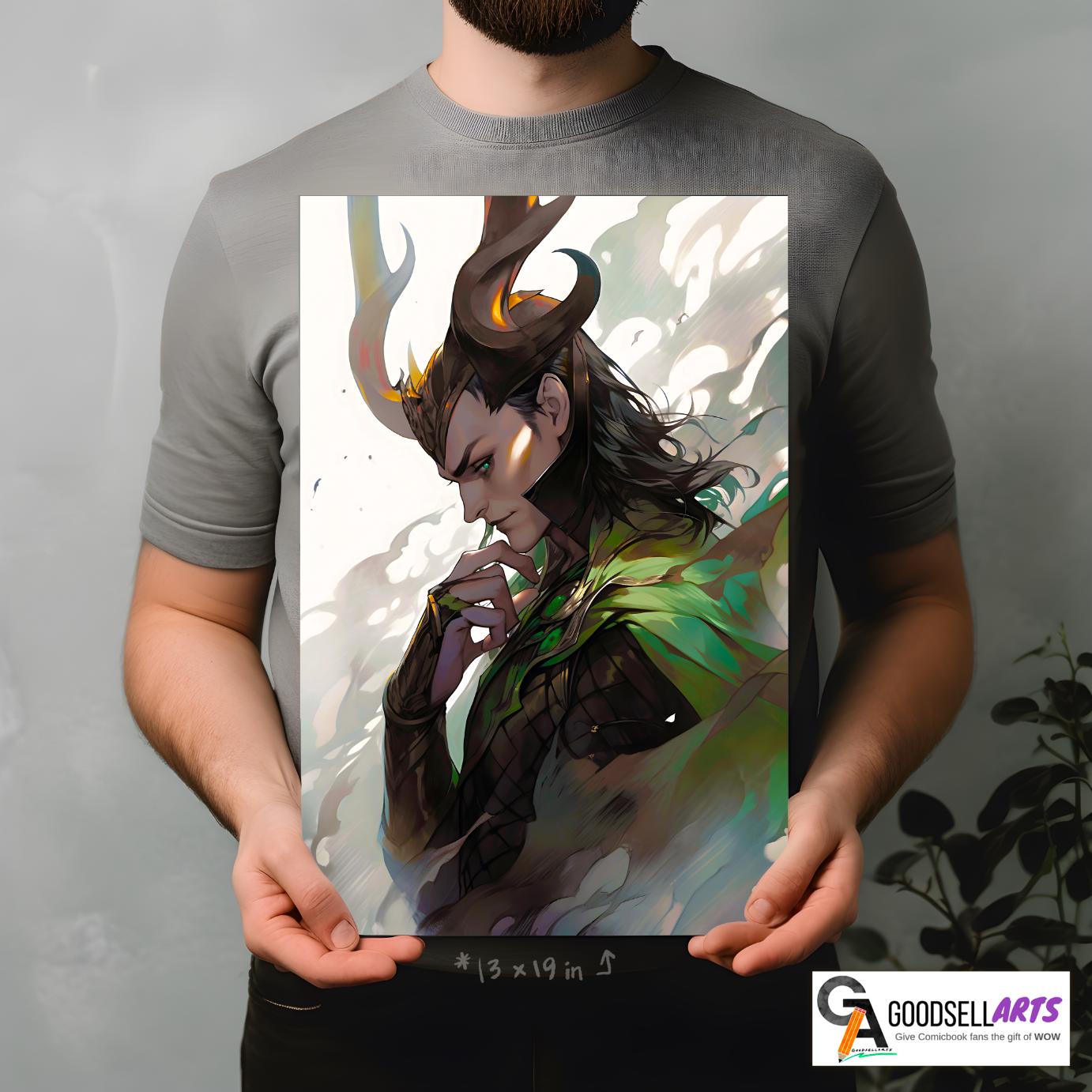 Loki Poster Print | Marvel Loki Art Print | Avengers Poster Loki fan art | Loki Odinson | Loki MCU | Marvel poster gift | Geek room decor