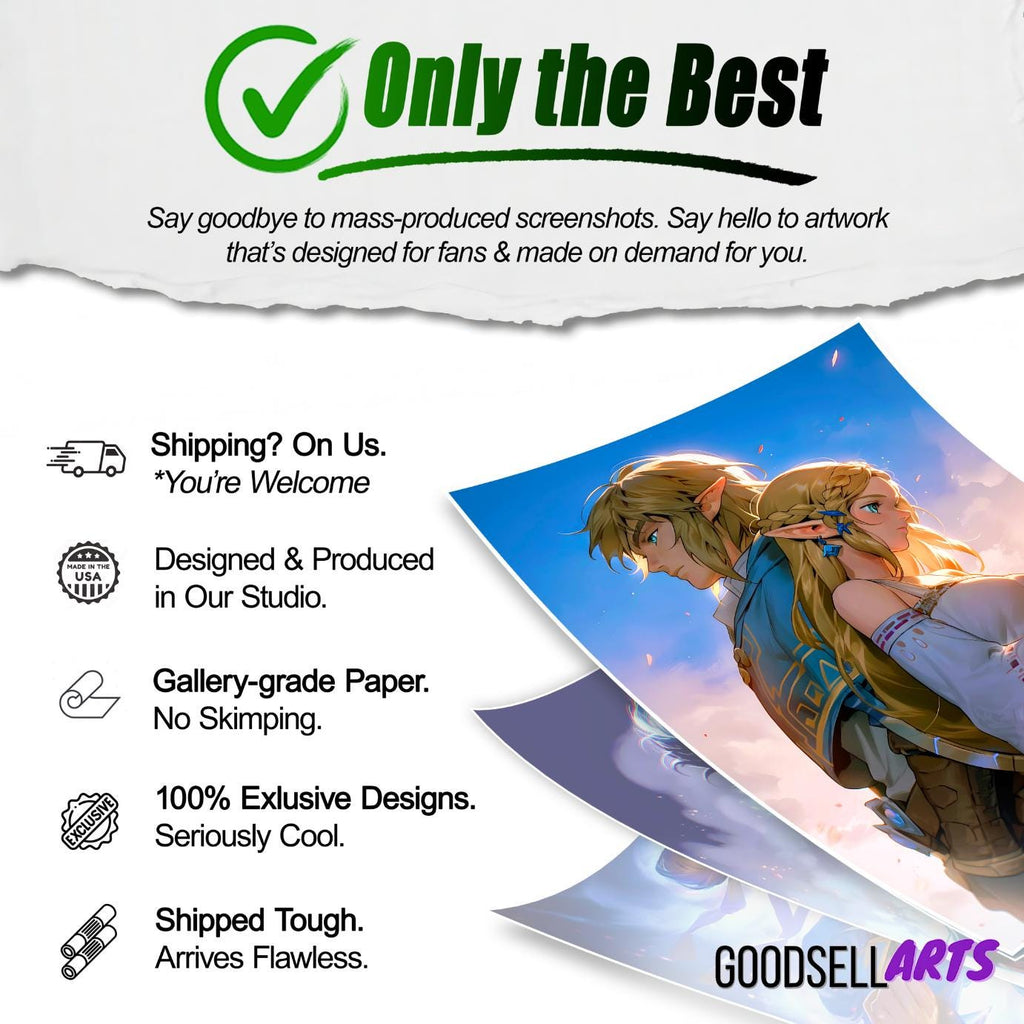 Link and Zelda Poster | Zelda wall art | Legend of Zelda art print | Breath of the Wild | Tears of the Kingdom | Nintendo Zelda Fan Gift