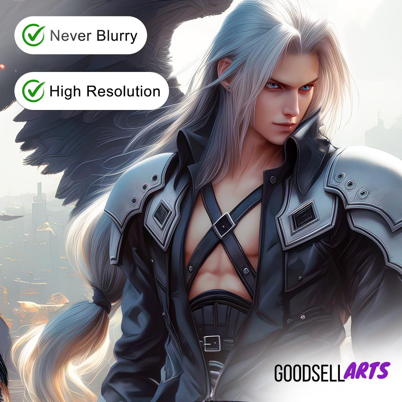 Sephiroth Poster | Final Fantasy 7 Rebirth | Sephiroth art print | FF7 | Gaming poster | Video Game art | Game Room Decor | Sephiroth gift