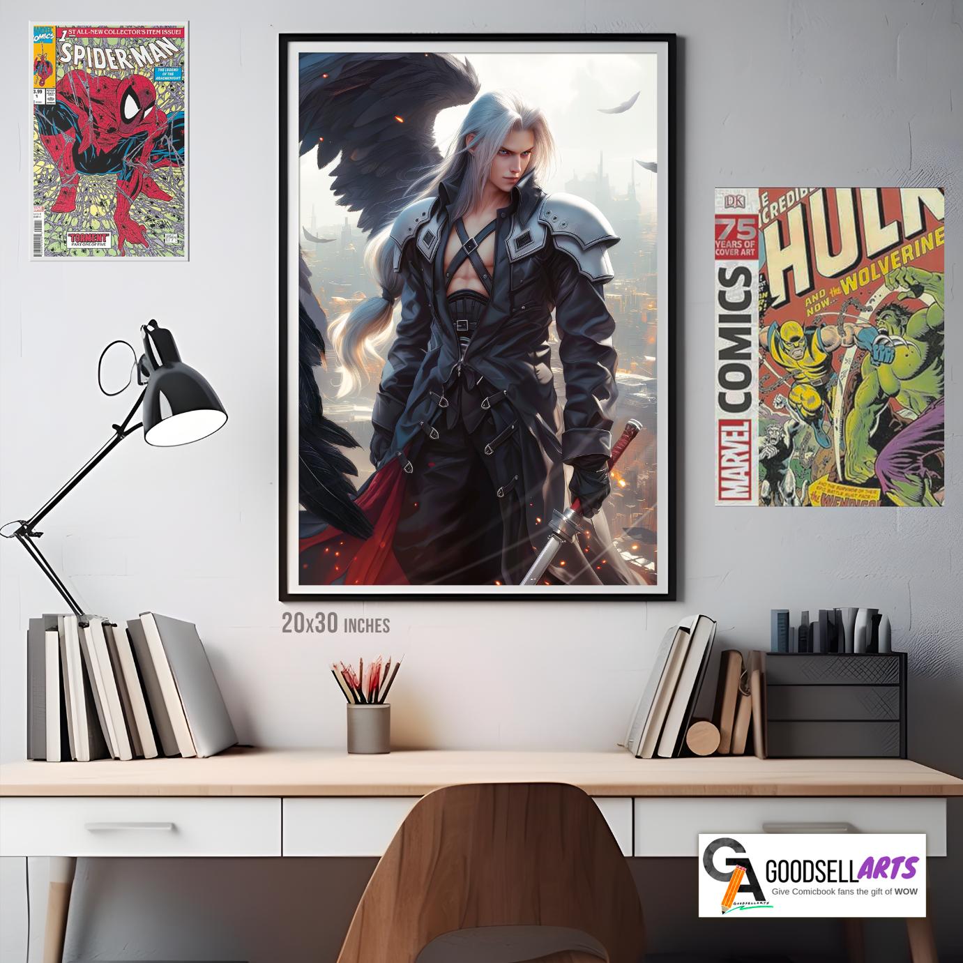 Sephiroth Poster | Final Fantasy 7 Rebirth | Sephiroth art print | FF7 | Gaming poster | Video Game art | Game Room Decor | Sephiroth gift