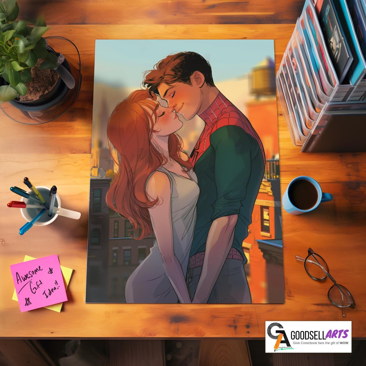 Peter Parker loves Mary Jane poster | Spider-man comic art print, Marvel wall decor, Spiderman Superhero Gift , Mary Jane Watson wall art