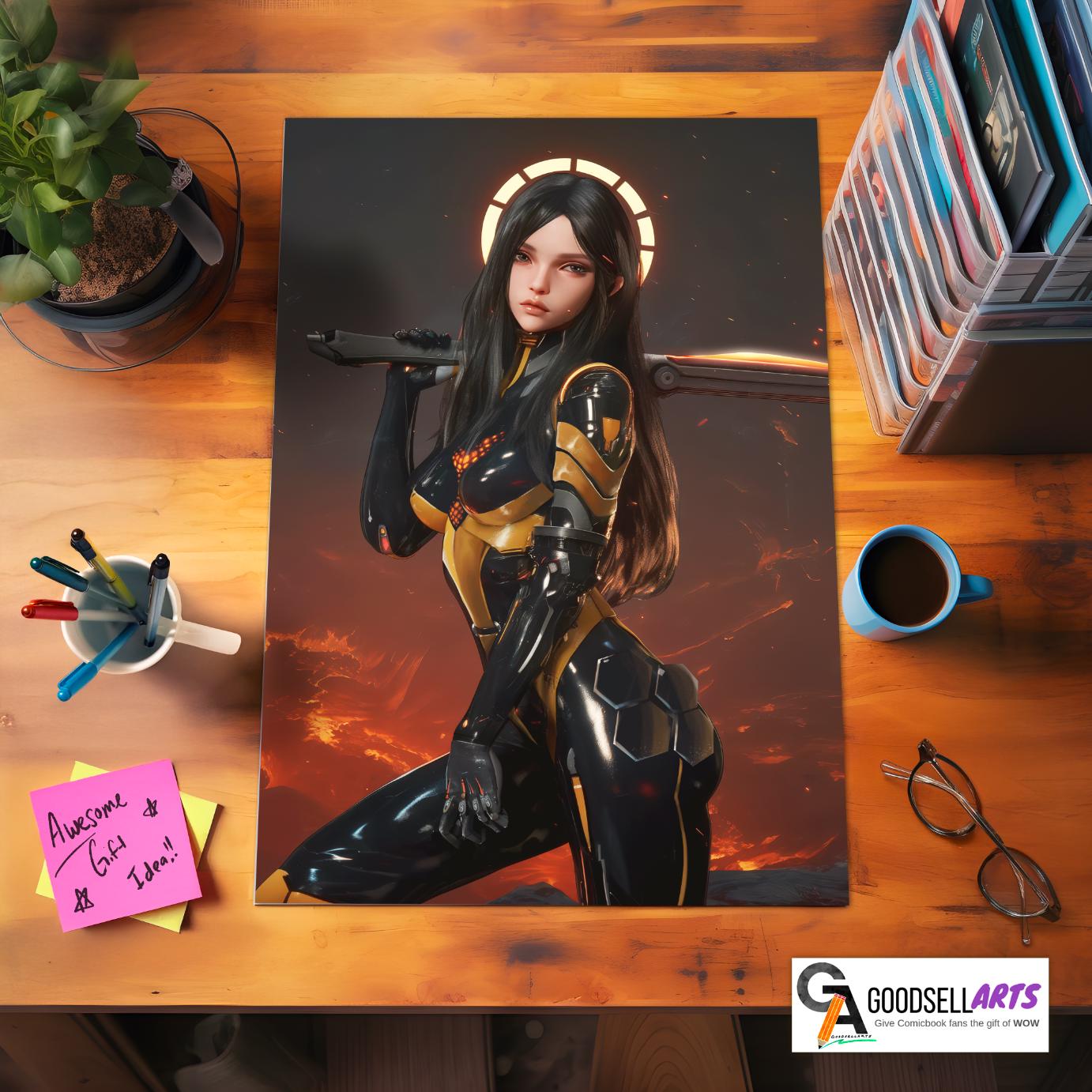 Tachy Stellar Blade Poster, Eve Project art print, Stellar Blade Gaming Gift, Tachy wall art, Gamer room decor, Ps5 Gamer gift, sci-fi gamer
