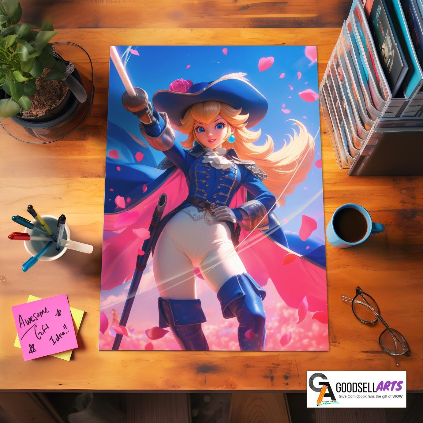 Princess Peach Poster | SwordFighter Peach | Princess Peach Showtime | Nintendo art print | Video Game Art | Princess Peach Gift for her