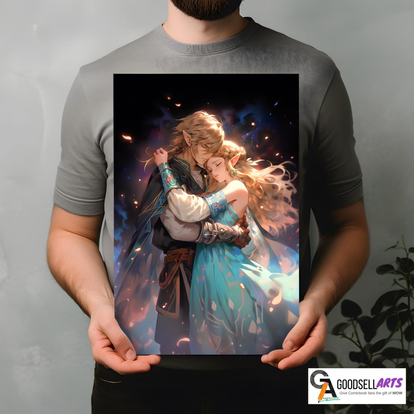 Zelda and Link Love Poster | &quot;Eternally Bound&quot; | Legend of Zelda | Breath of the wild | Tears of the kingdom | Zelda Fan Art