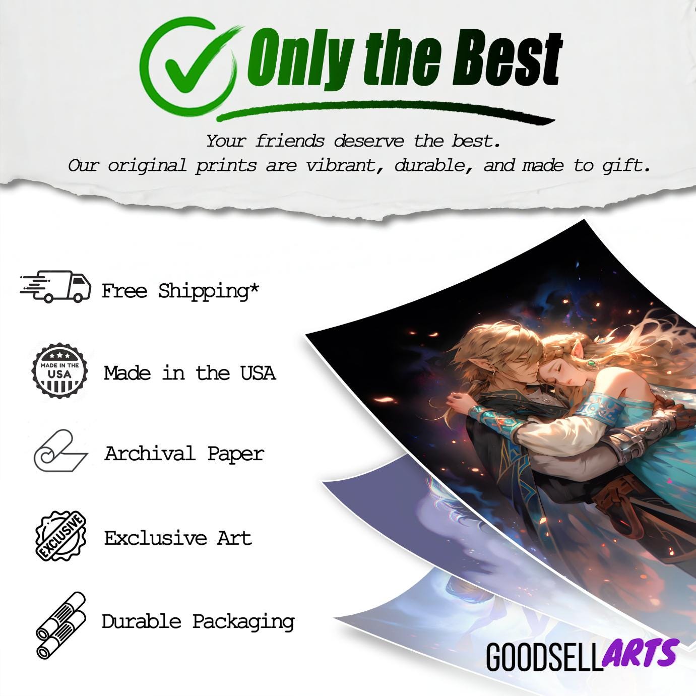 Zelda and Link Love Poster | &quot;Eternally Bound&quot; | Legend of Zelda | Breath of the wild | Tears of the kingdom | Zelda Fan Art