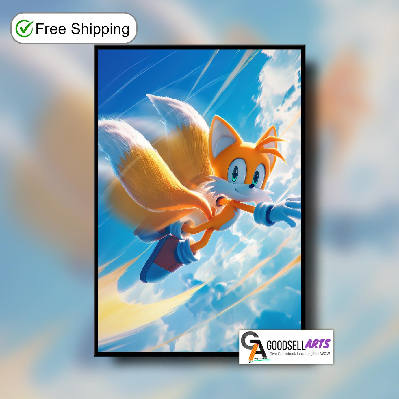 Sonic Tails Poster | Miles Prower Tails print | Video Game Wall Art | Gamer Gift | Sonic the Hedgehog Tails poster | Retro Gamer | Tails fox