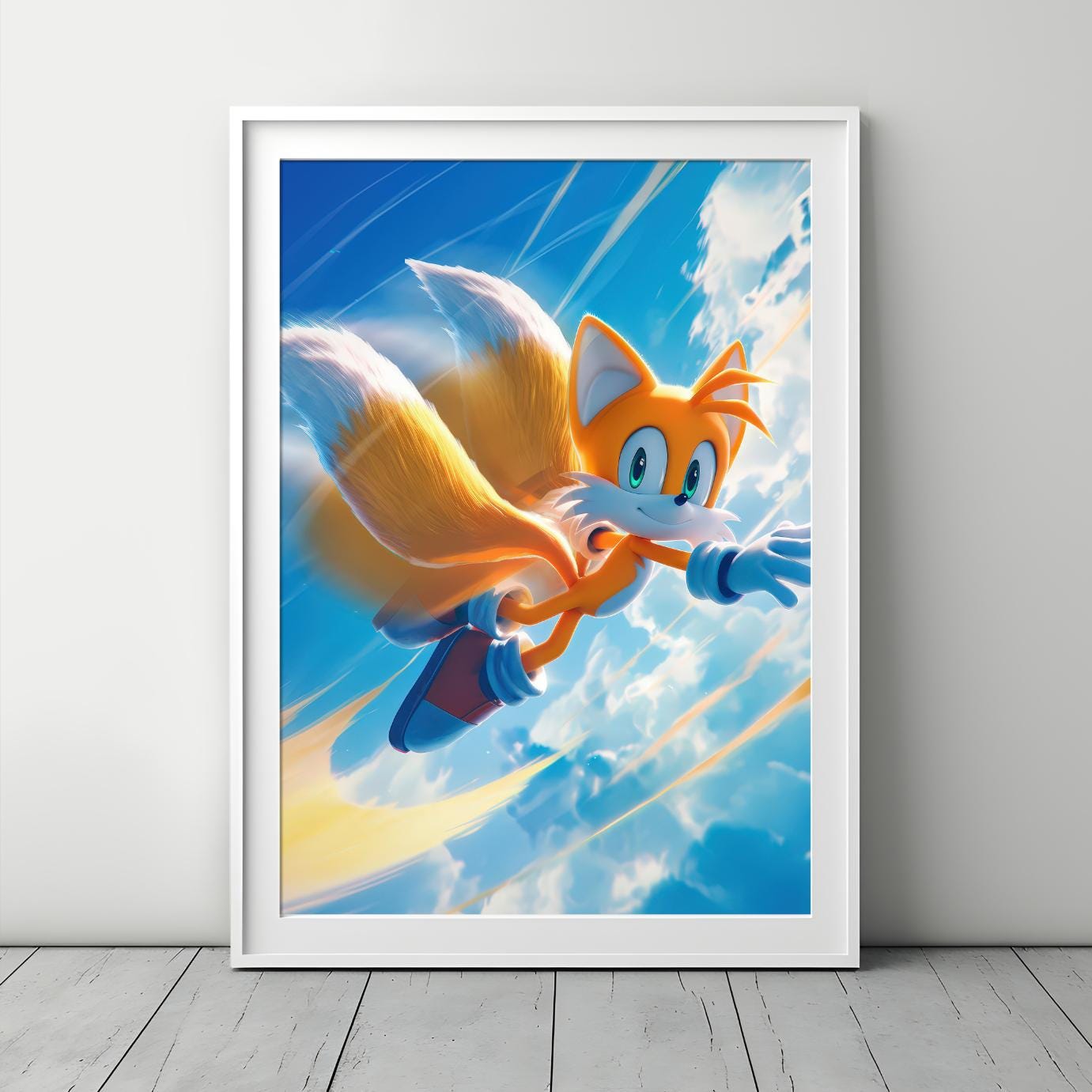 Sonic Tails Poster | Miles Prower Tails print | Video Game Wall Art | Gamer Gift | Sonic the Hedgehog Tails poster | Retro Gamer | Tails fox