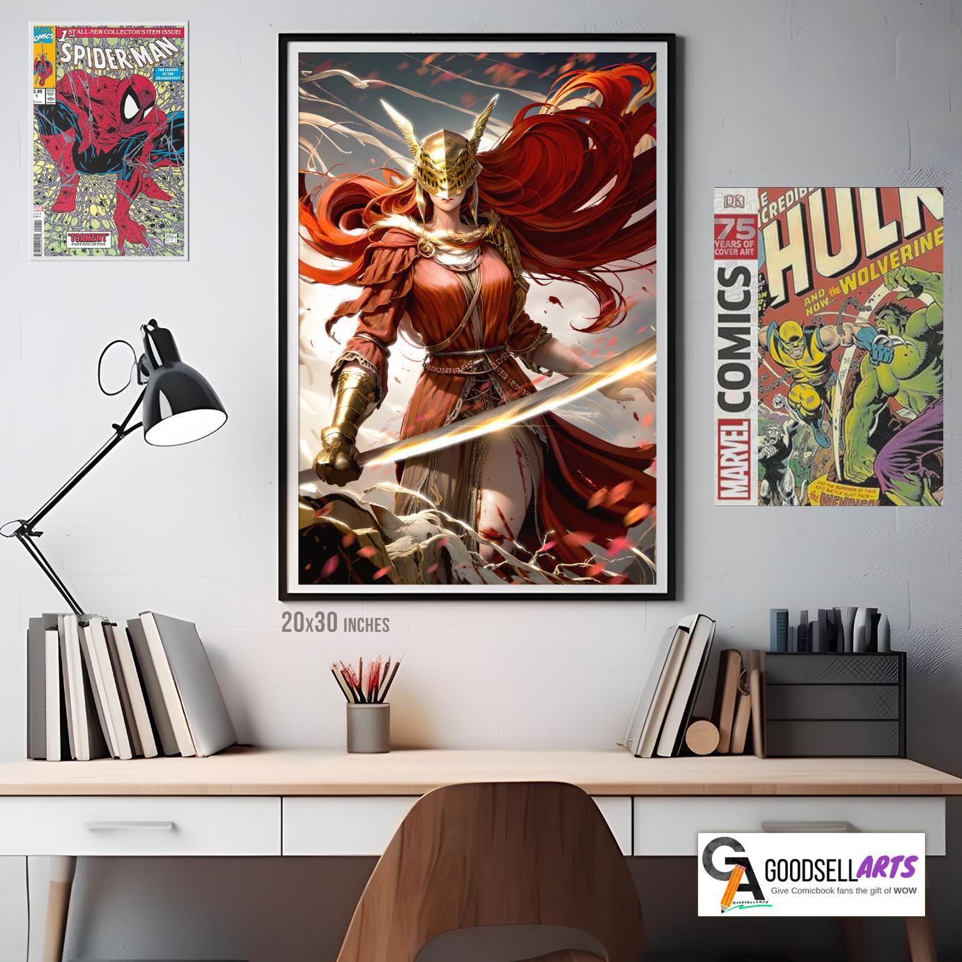 Malenia Poster | Elden Ring poster | Malenia art print | Video game art | Malenia wall art | Game room decor | Malenia blade of miquella