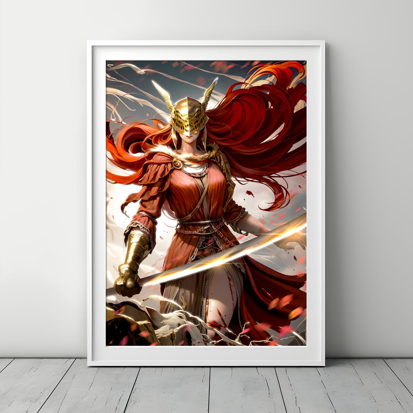 Malenia Poster | Elden Ring poster | Malenia art print | Video game art | Malenia wall art | Game room decor | Malenia blade of miquella