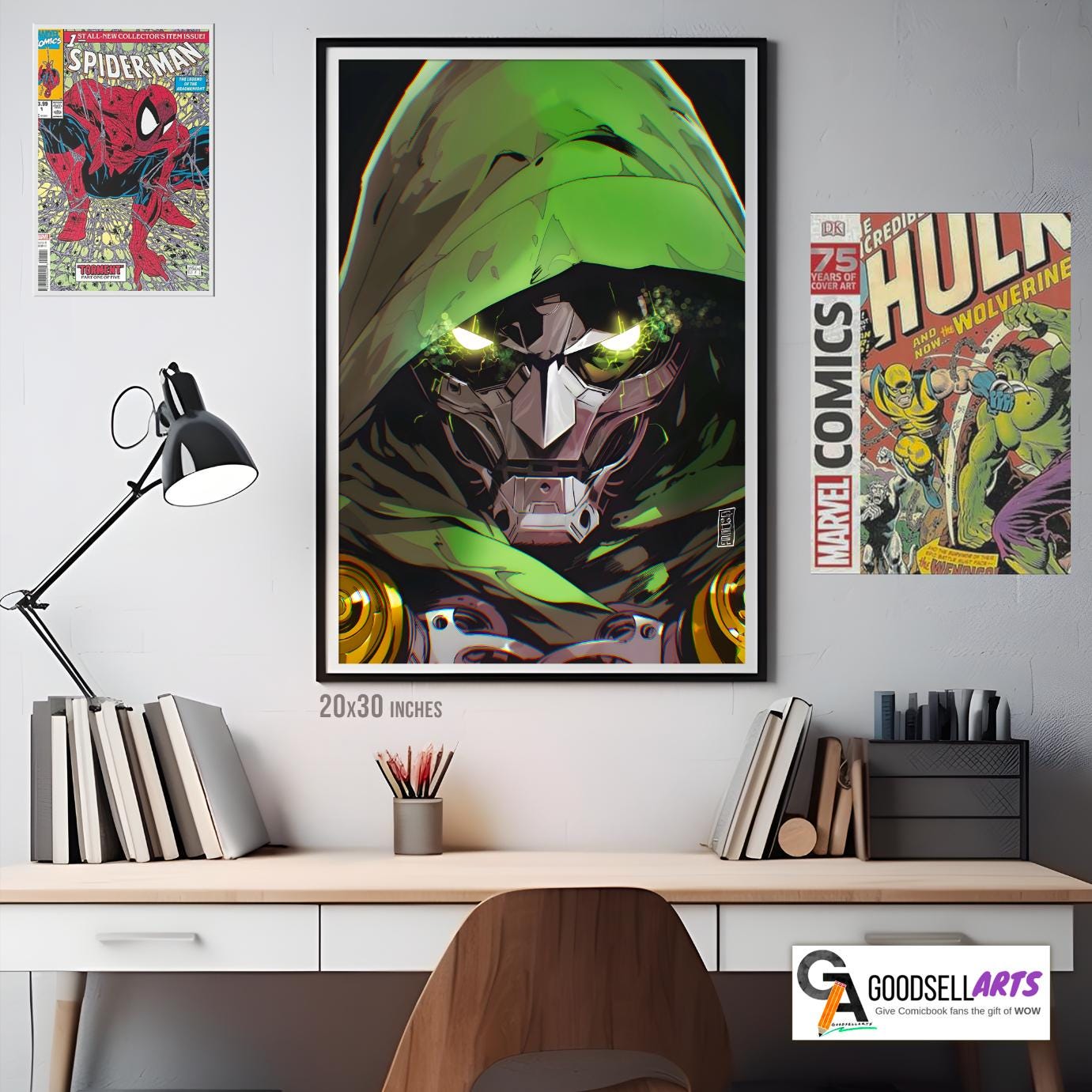 Doctor Doom Poster,, Marvel Wall Art, Dr. Doom Art Print, Avengers Doomsday poster, Victor Von Doom, Gamer room decor, Fantastic Four poster