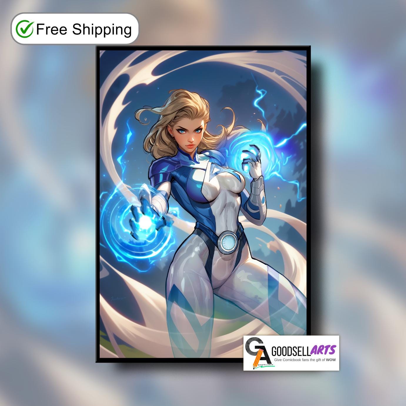 Invisible Woman Poster, Marvel Rivals art print, Sue Storm art print,  Fantastic Four First steps | Game room decor | Video game poster