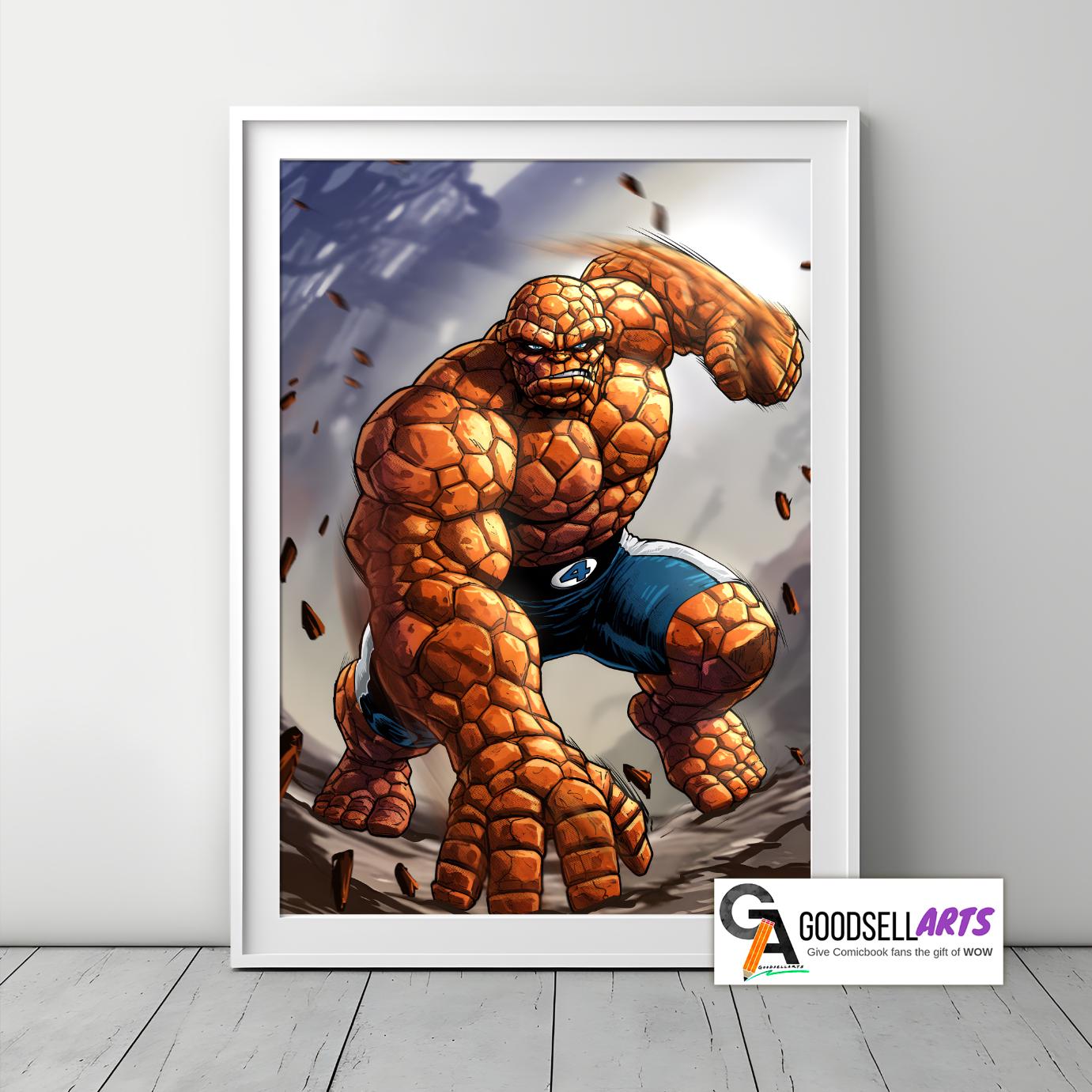 The Thing Poster | Marvel Rivals Poster | Marvel Thing art print | Fantastic Four poster | Game room decor | Video game poster | Ben Grimm
