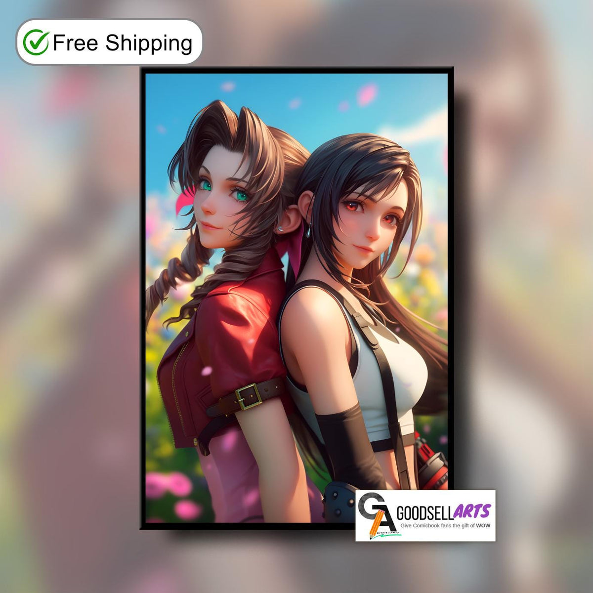 Aerith and Tifa Poster Print | Final Fantasy Rebirth poster | FF Remake | Game Room Decor | Tifa Lockhart | Aerith Gainsborough | FF7 gift