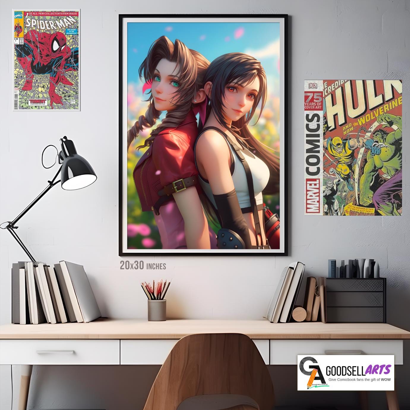 Aerith and Tifa Poster Print | Final Fantasy Rebirth poster | FF Remake | Game Room Decor | Tifa Lockhart | Aerith Gainsborough | FF7 gift