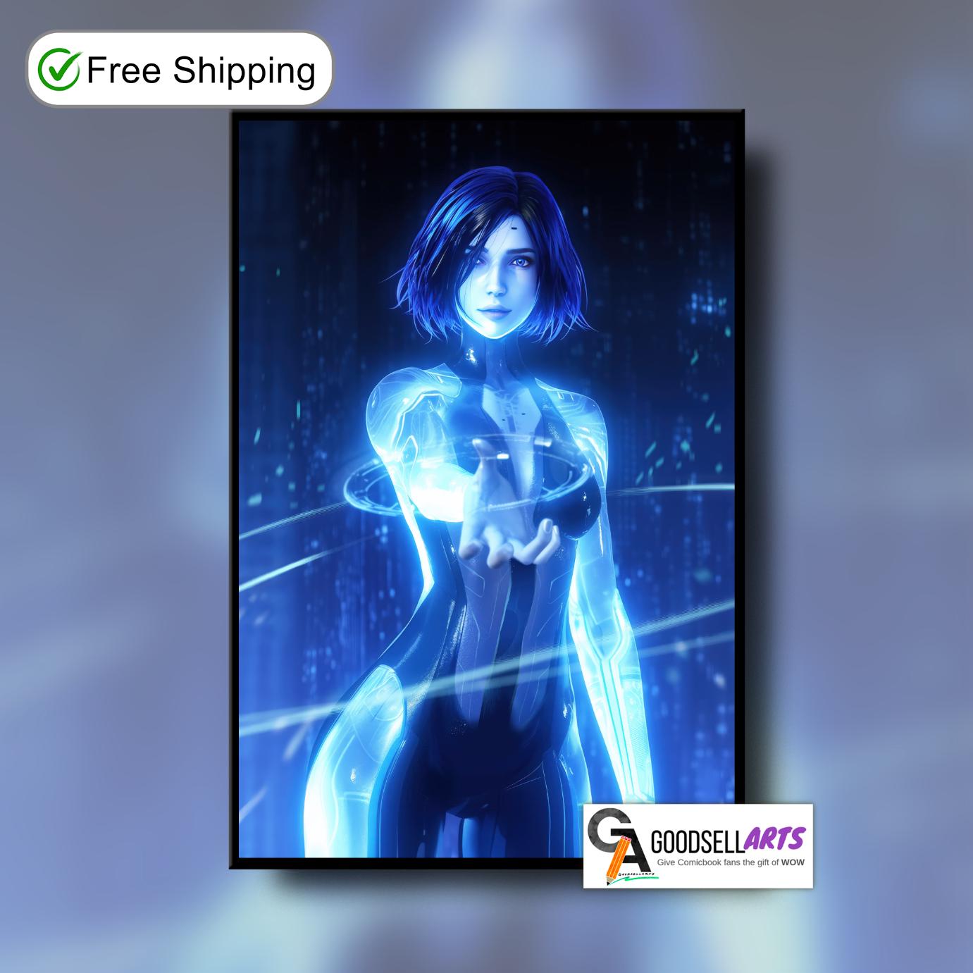 Cortana Halo Poster | Halo Gaming art print, Video Game poster, Master Chief Cortana,  Gamer room decor, Halo Gift, Xbox Halo gamer gift