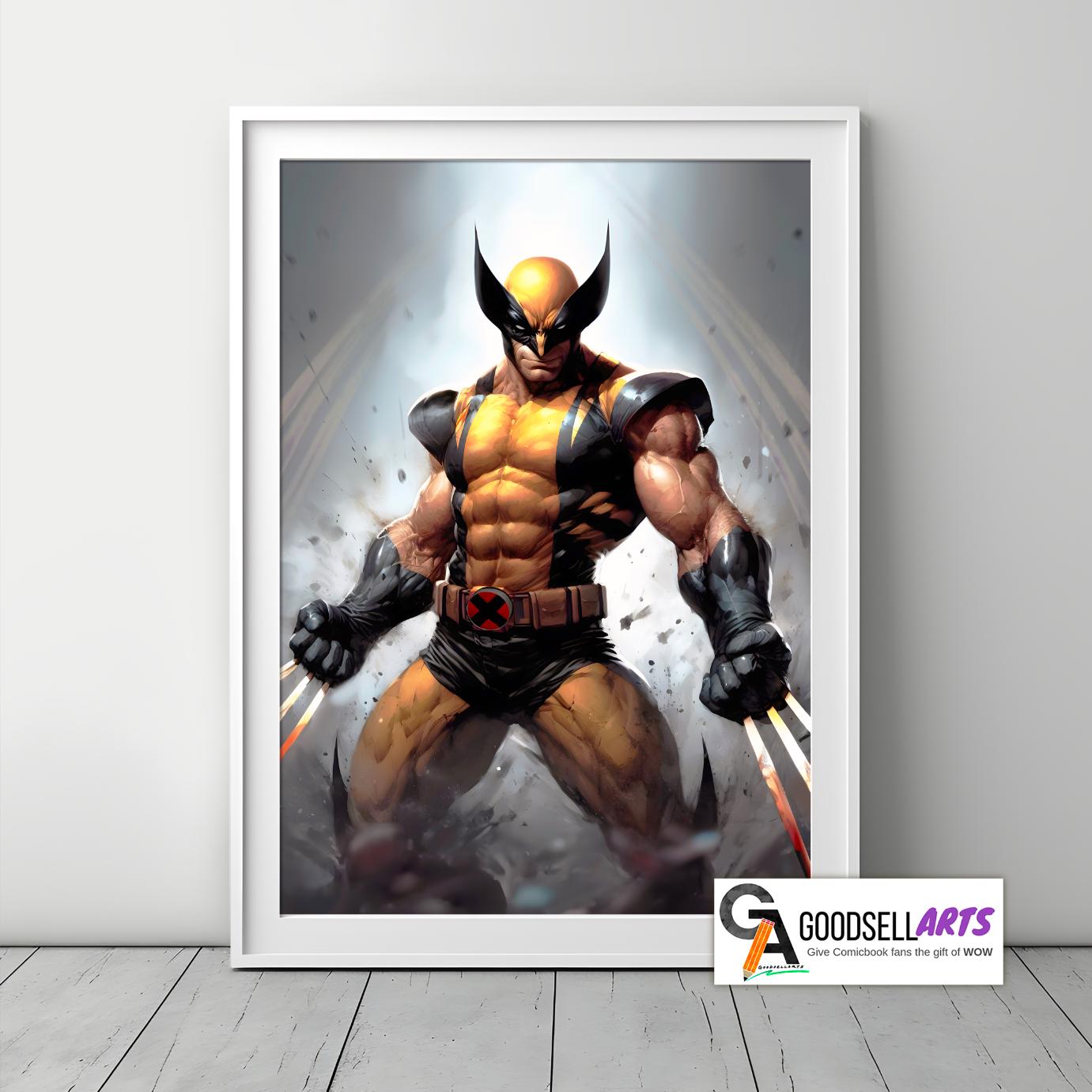 Wolverine X-Men Poster |  Logan art print | Marvel X-men wall art | Wolverine X-Men Gift | Geek Room Decor | Wolverine fan art | Superhero