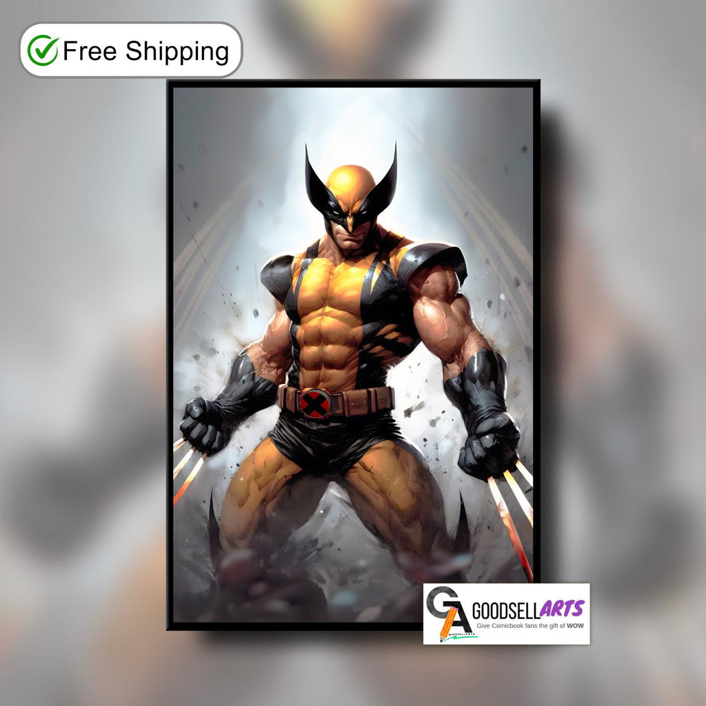 Wolverine X-Men Poster |  Logan art print | Marvel X-men wall art | Wolverine X-Men Gift | Geek Room Decor | Wolverine fan art | Superhero