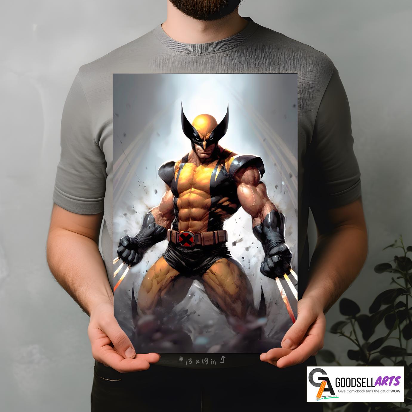 Wolverine X-Men Poster |  Logan art print | Marvel X-men wall art | Wolverine X-Men Gift | Geek Room Decor | Wolverine fan art | Superhero