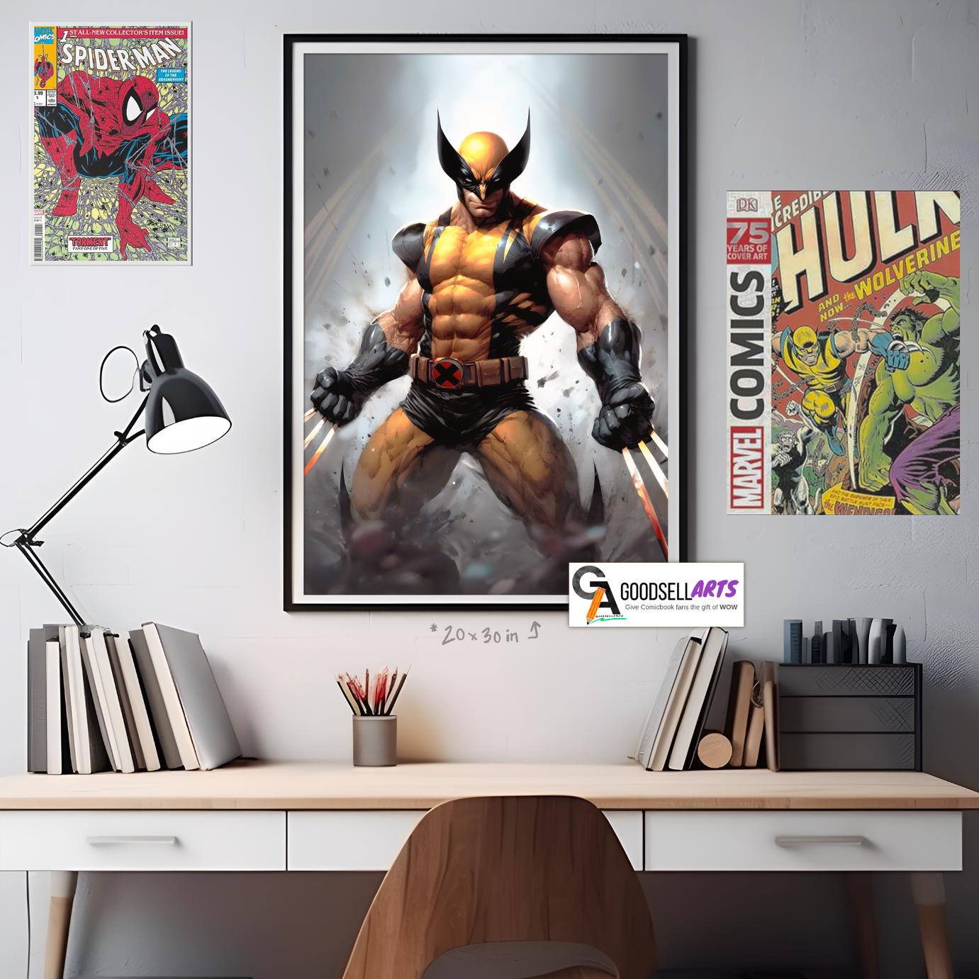 Wolverine X-Men Poster |  Logan art print | Marvel X-men wall art | Wolverine X-Men Gift | Geek Room Decor | Wolverine fan art | Superhero