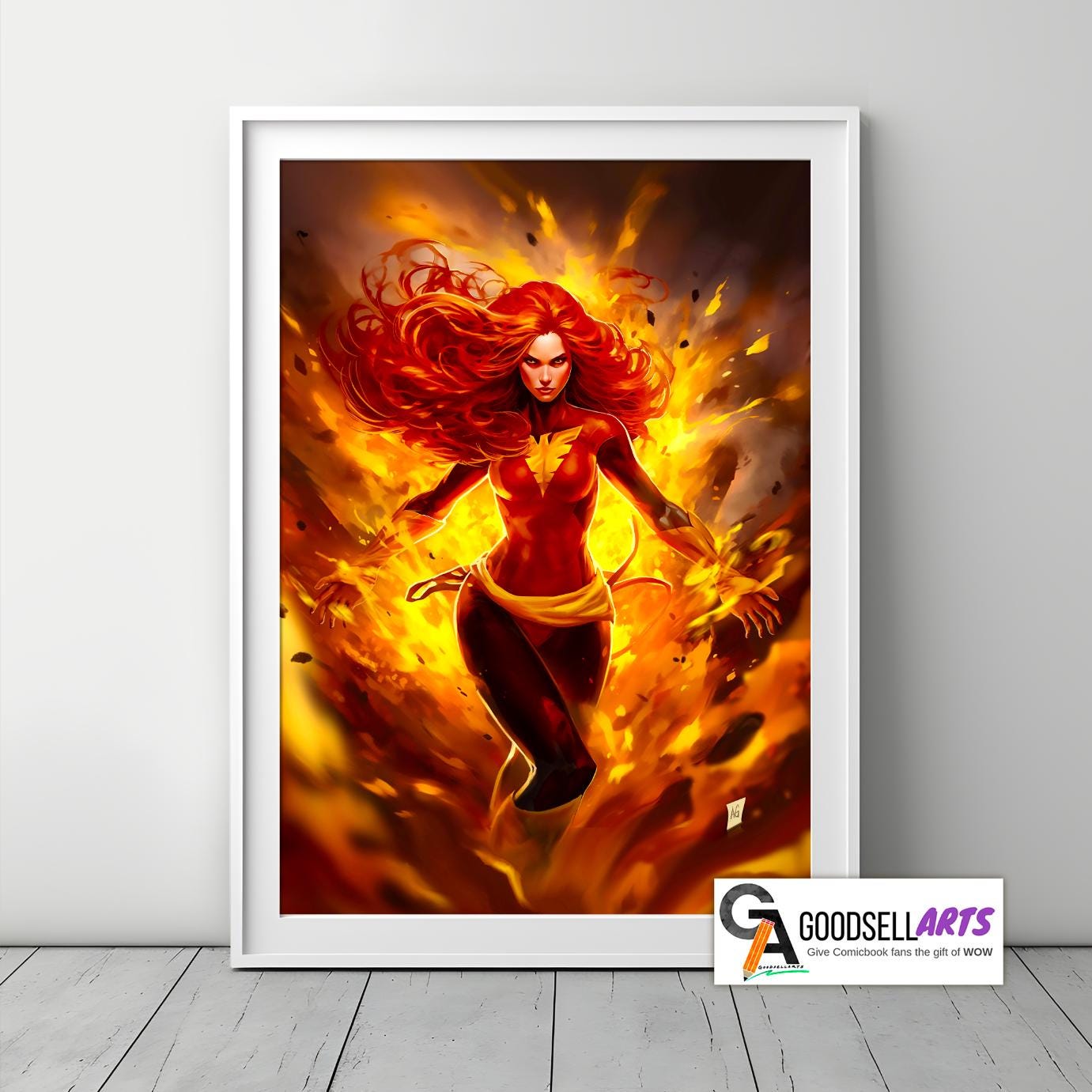 Dark Phoenix Poster, X-Men Jean Grey Wall Art Print, Marvel Comic Decor, Superhero Gift for X-men Fans, Phoenix Force art, Gamer room decor