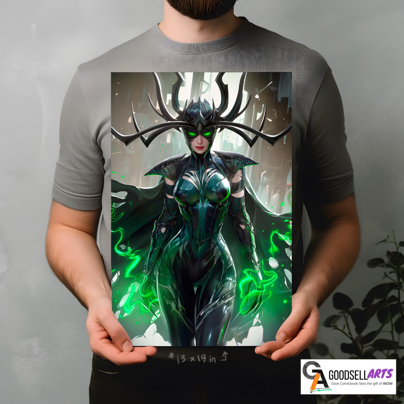 Hela Poster | Marvel Rivals Poster | Thor Hela art print | Hela Thor wall art | Game room decor | Video game poster | Goddess of Death