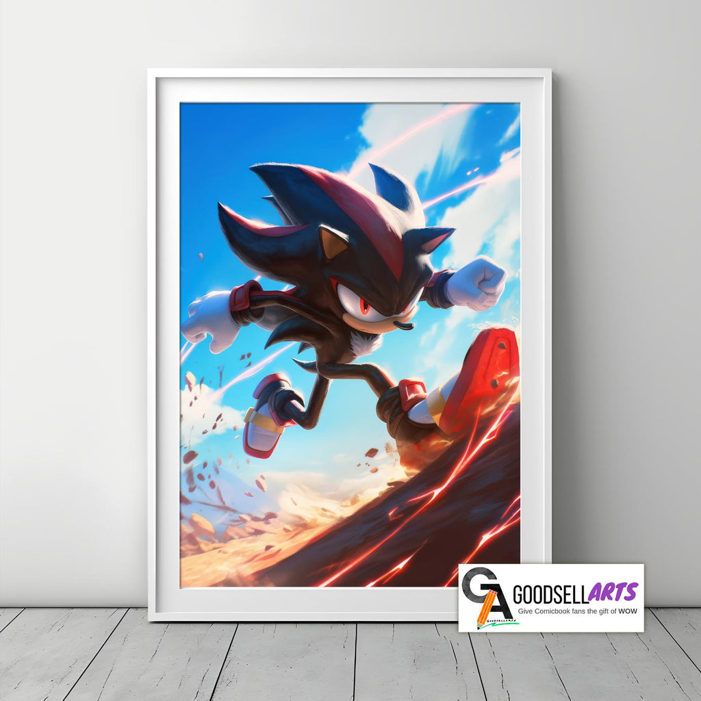 Shadow the Hedgehog Poster | Sonic wall art, Video Game print, Gamer Gift, Gamer Room Decor, Dark Sonic Fan Gift for Sonic fans